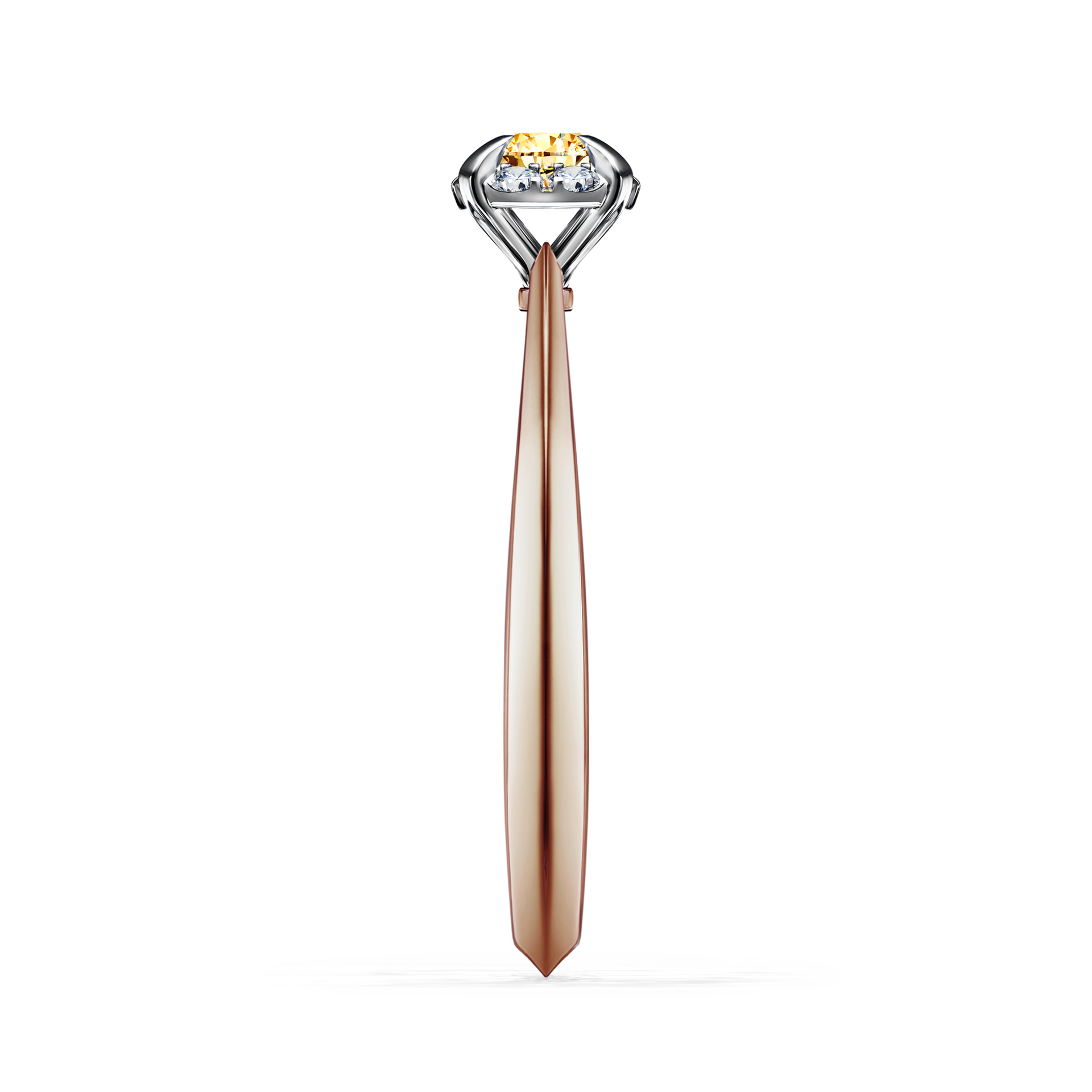 Pierścionek zaręczynowy My Beauty z różowego złota z żółtym diamentem 0,14CT