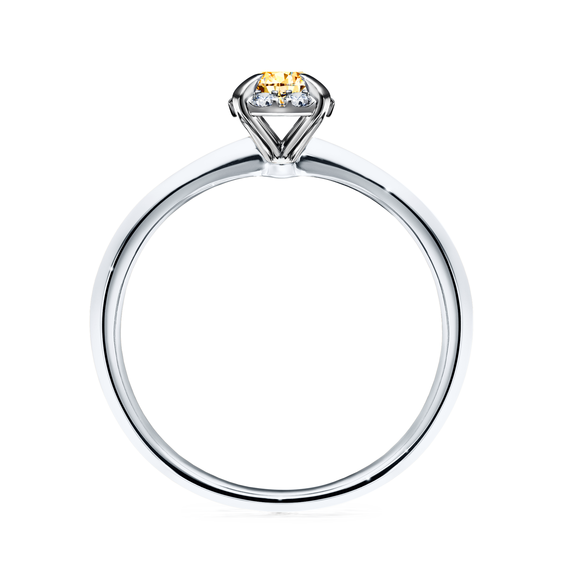 Pierścionek zaręczynowy My Beauty z białego złota z żółtym diamentem 0,33CT