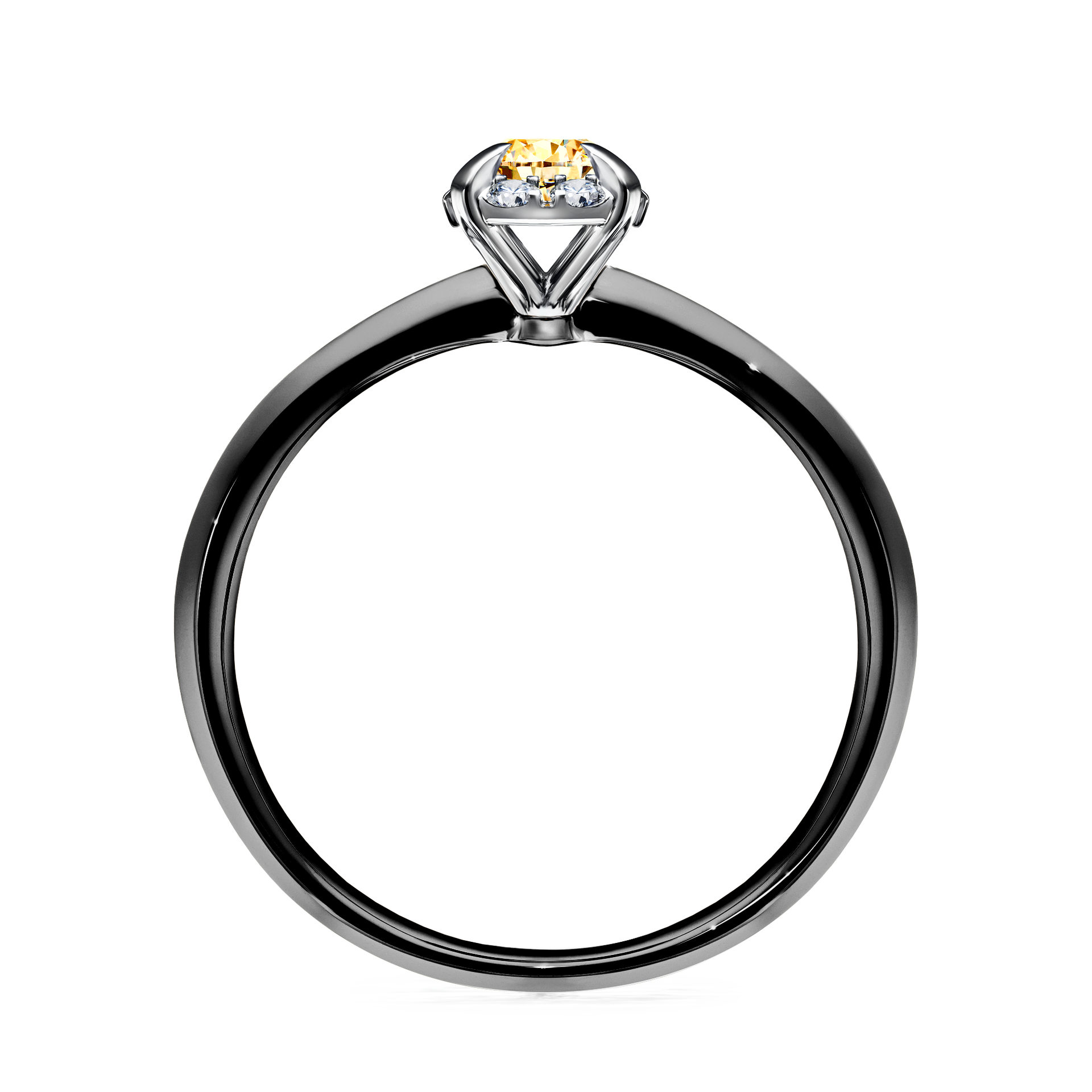 Pierścionek zaręczynowy My Beauty z czarnego złota z żółtym diamentem 0,33CT