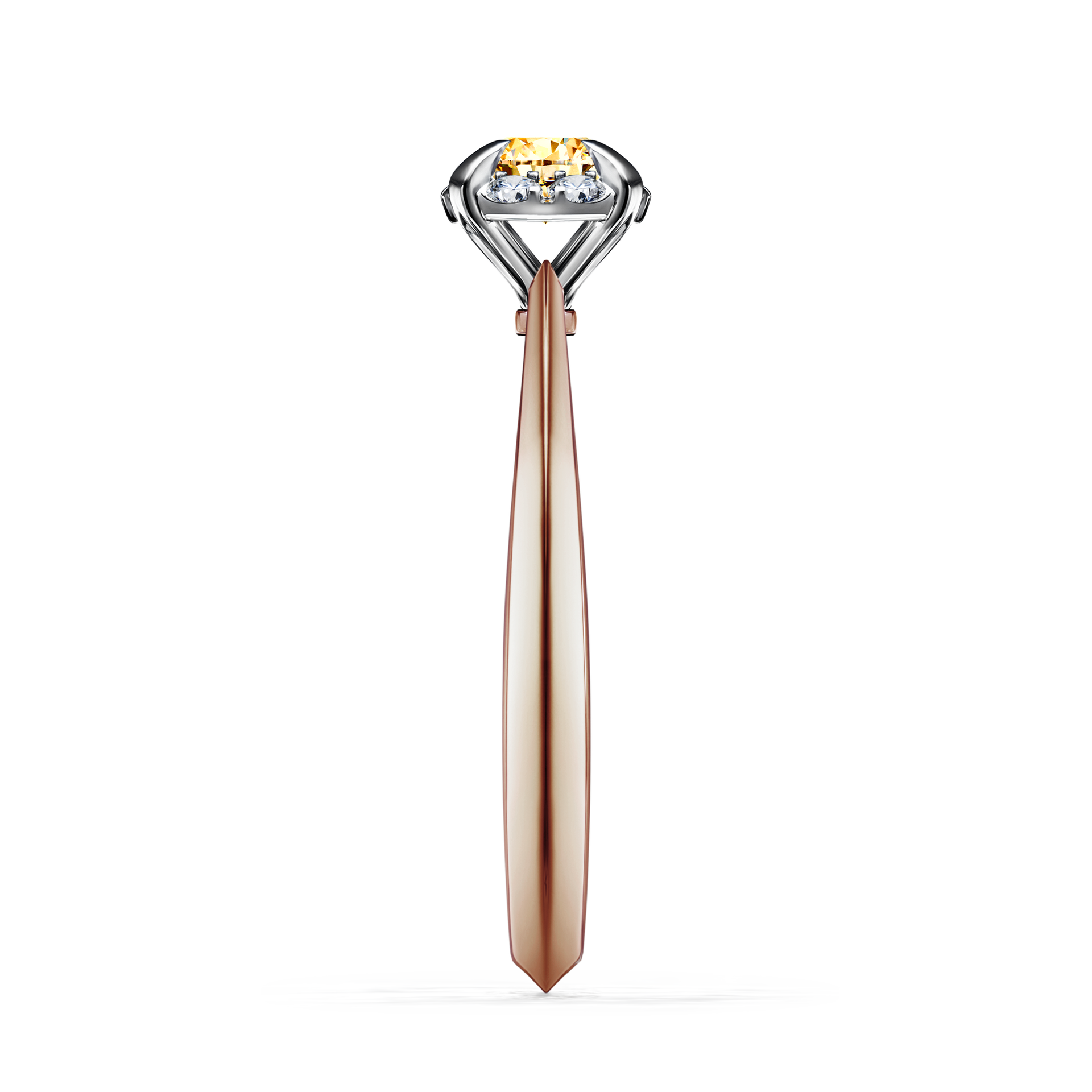 Pierścionek zaręczynowy My Beauty z różowego złota z żółtym diamentem 0,33CT