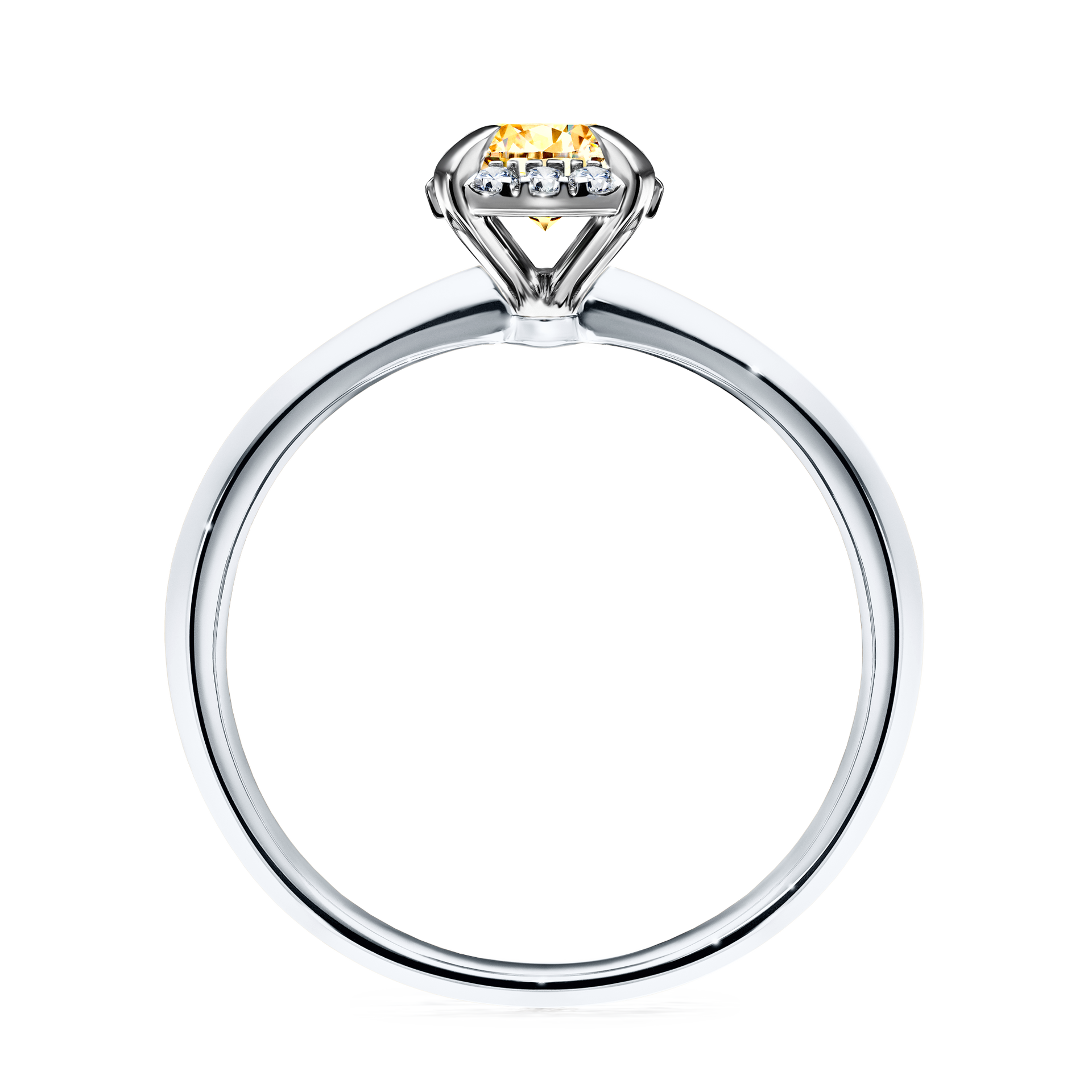 Pierścionek zaręczynowy My Beauty z białego złota z żółtym diamentem 0,62CT