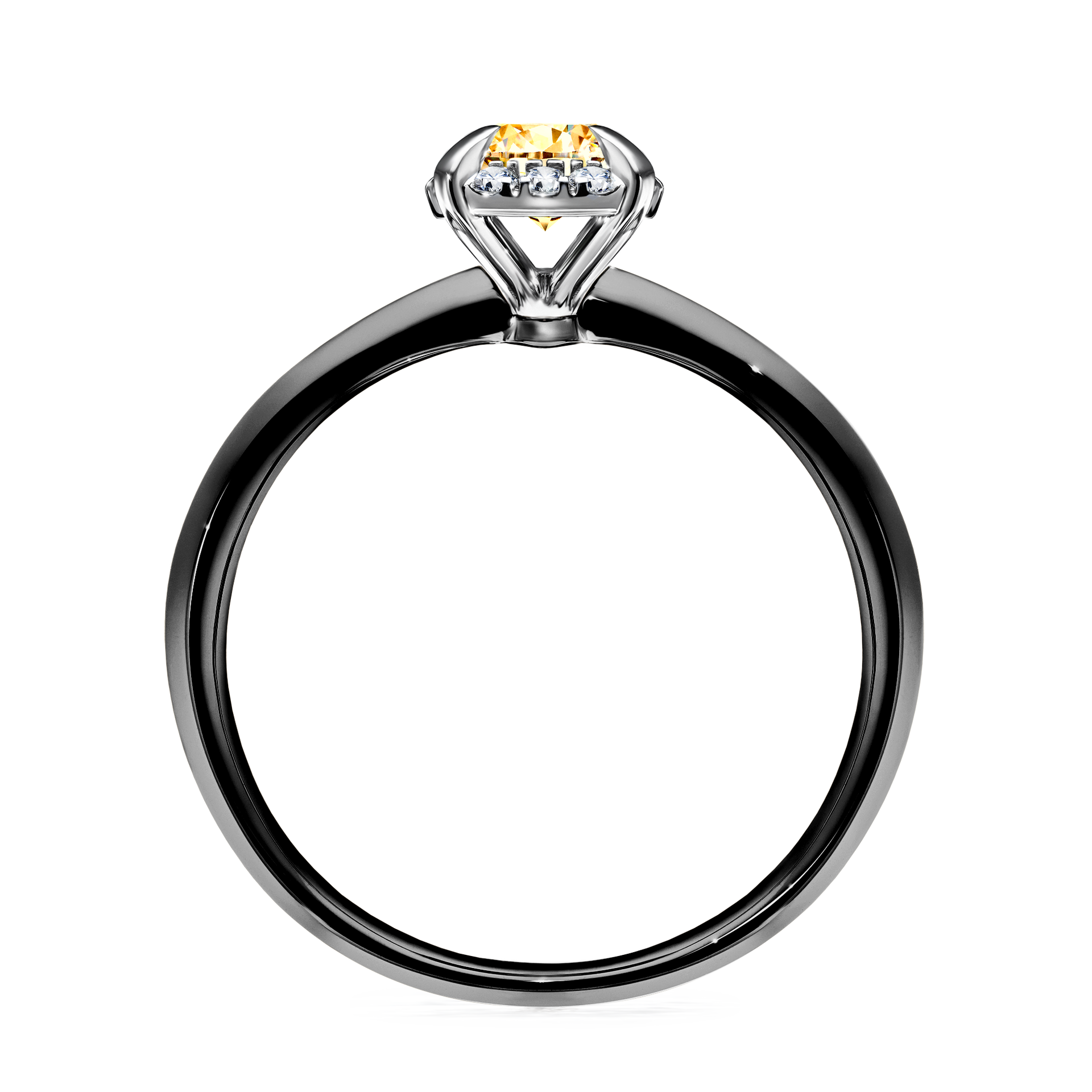 Pierścionek zaręczynowy My Beauty z czarnego złota z żółtym diamentem 0,62CT