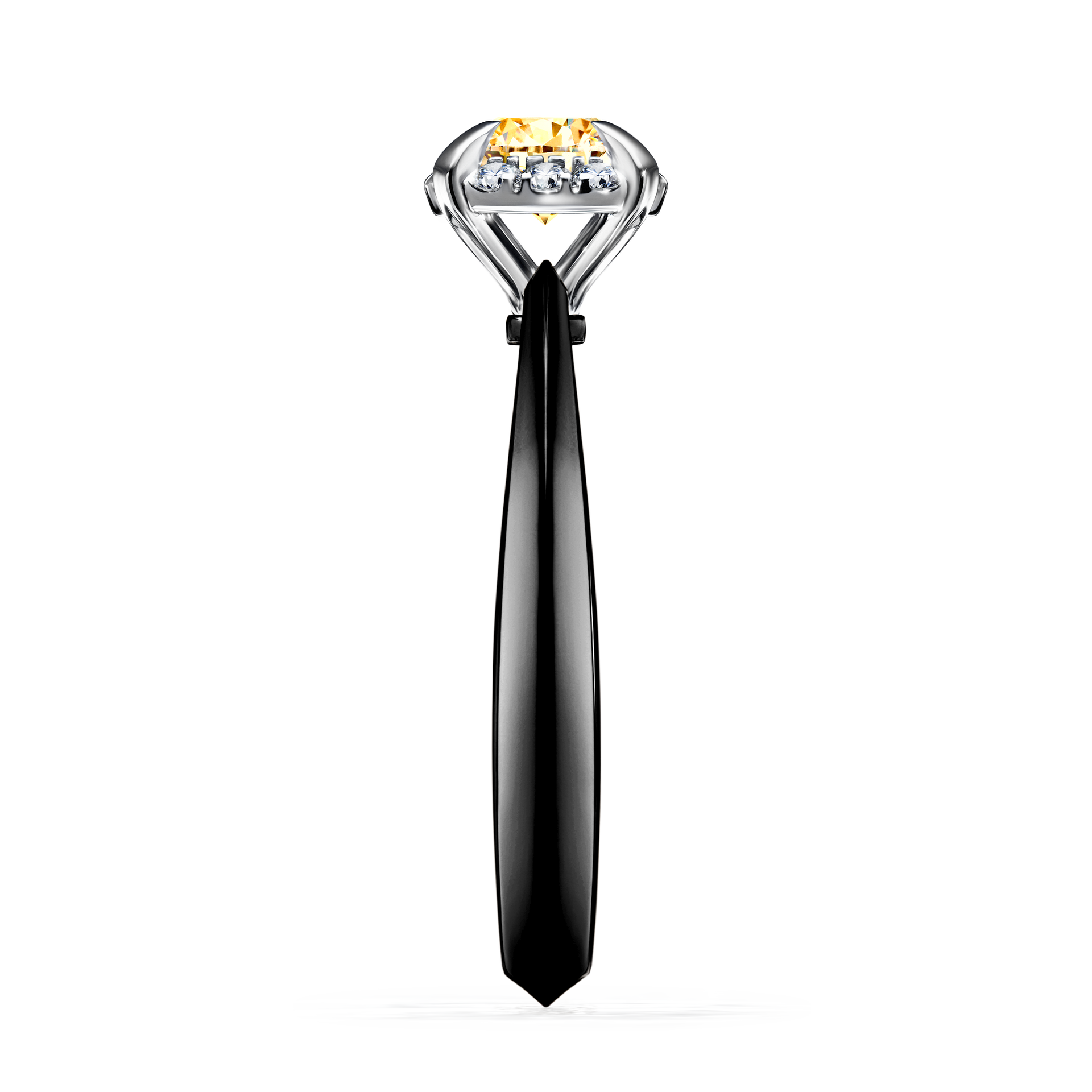Pierścionek zaręczynowy My Beauty z czarnego złota z żółtym diamentem 0,62CT