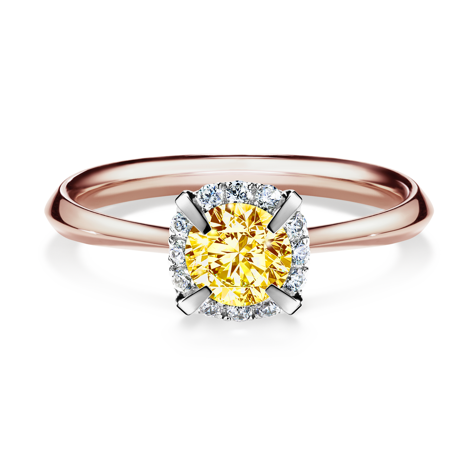 Pierścionek zaręczynowy My Beauty z różowego złota z żółtym diamentem 0,62CT