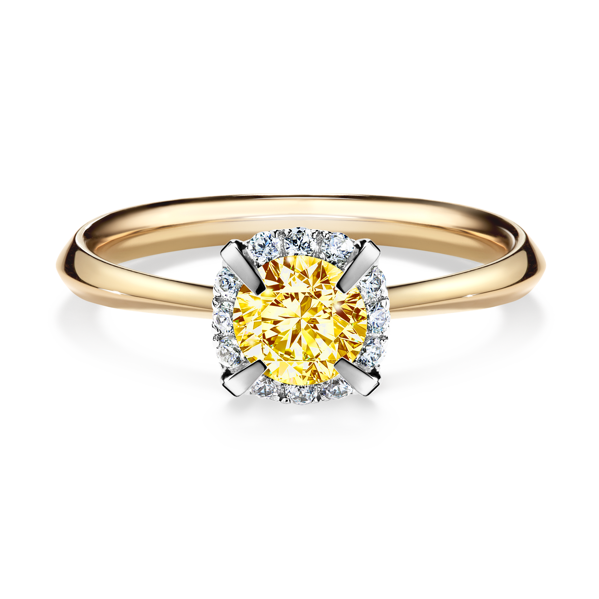 Pierścionek zaręczynowy My Beauty z żółtego złota z żółtym diamentem 0,62CT