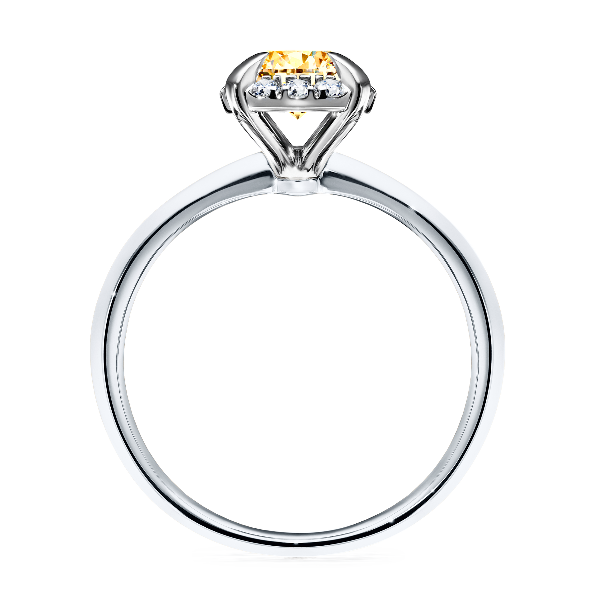 Pierścionek zaręczynowy My Beauty z białego złota z żółtym diamentem 0,98CT