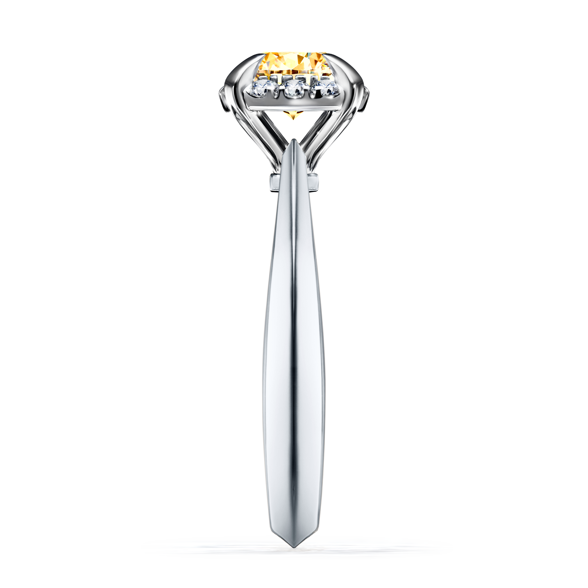Pierścionek zaręczynowy My Beauty z białego złota z żółtym diamentem 0,98CT