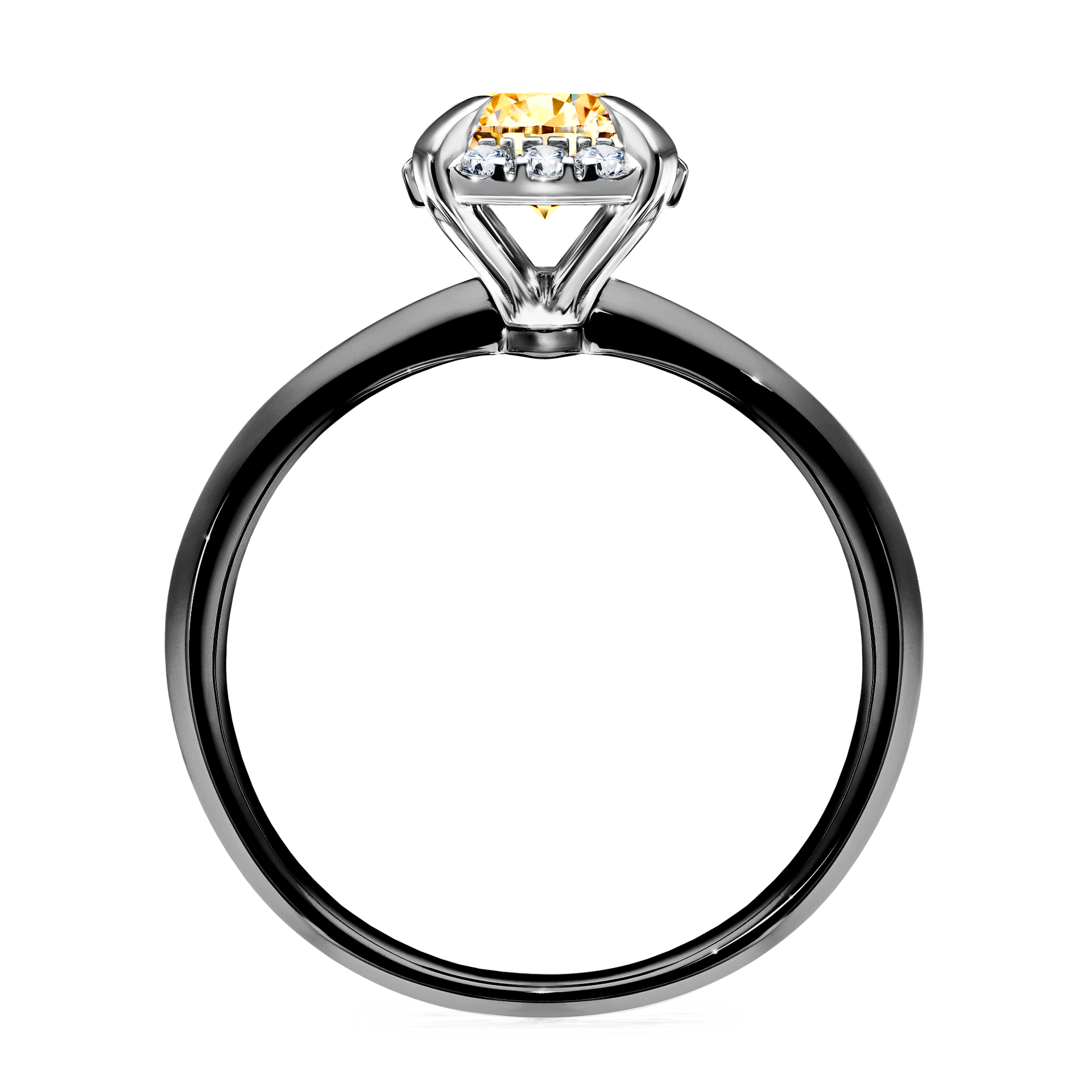 Pierścionek zaręczynowy My Beauty z czarnego złota z żółtym diamentem 0,98CT