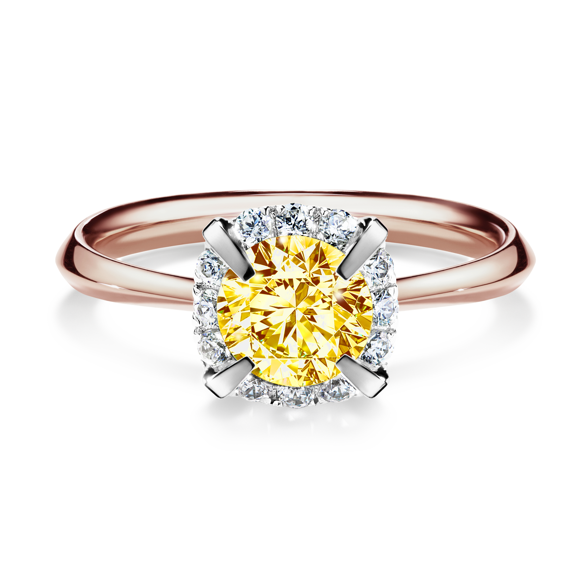 Pierścionek zaręczynowy My Beauty z różowego złota z żółtym diamentem 0,98CT