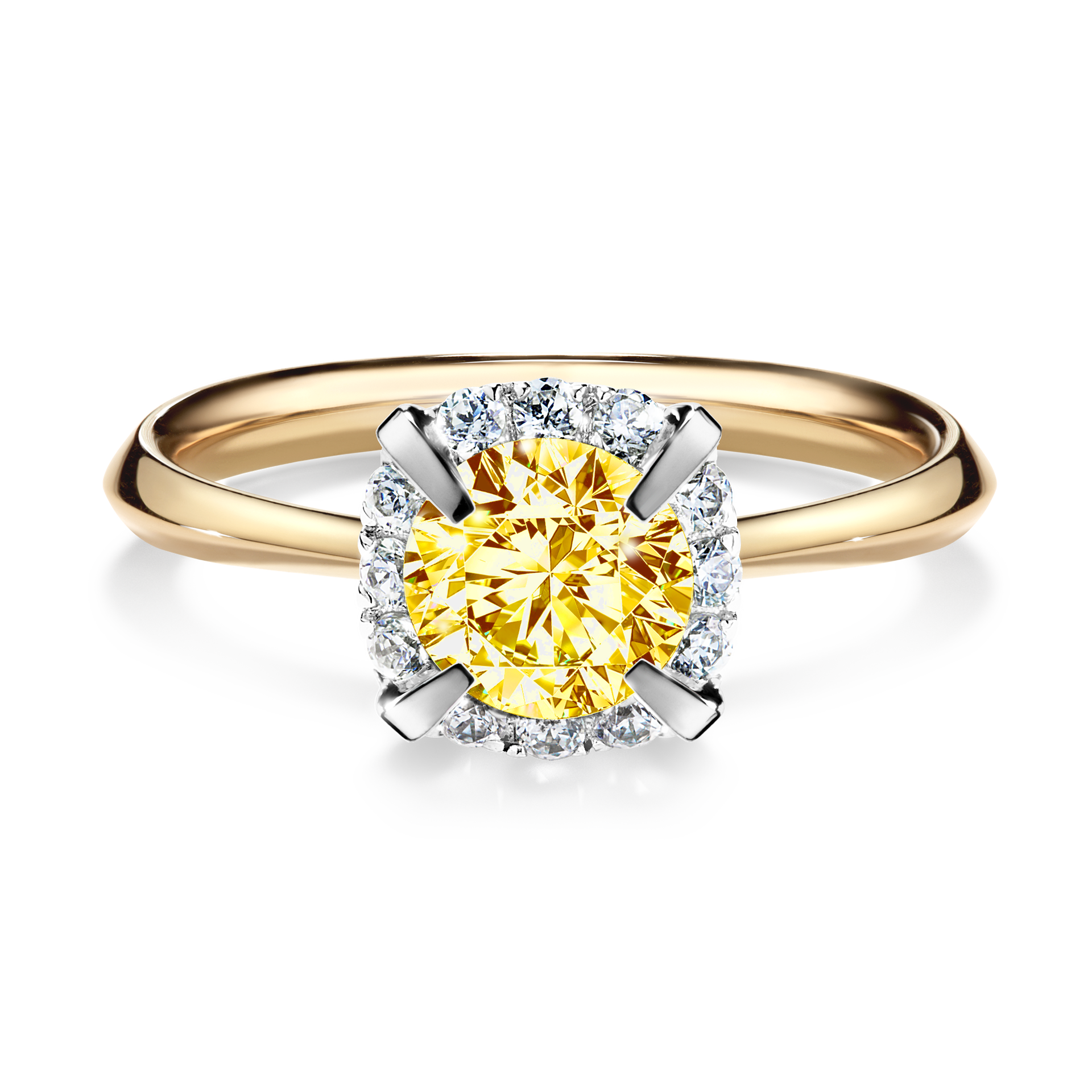 Pierścionek zaręczynowy My Beauty z żółtego złota z żółtym diamentem 0,98CT