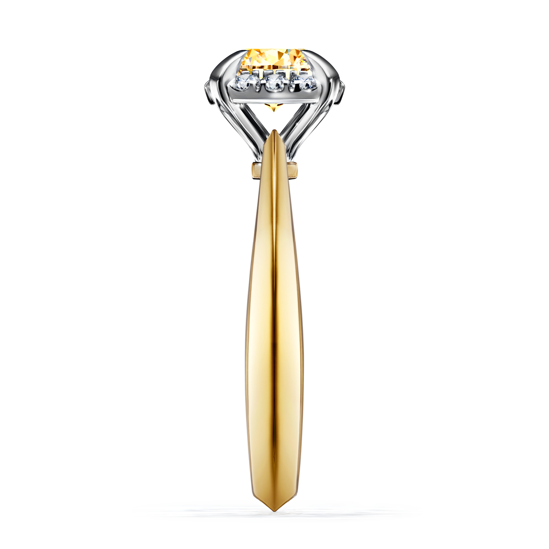 Pierścionek zaręczynowy My Beauty z żółtego złota z żółtym diamentem 0,98CT