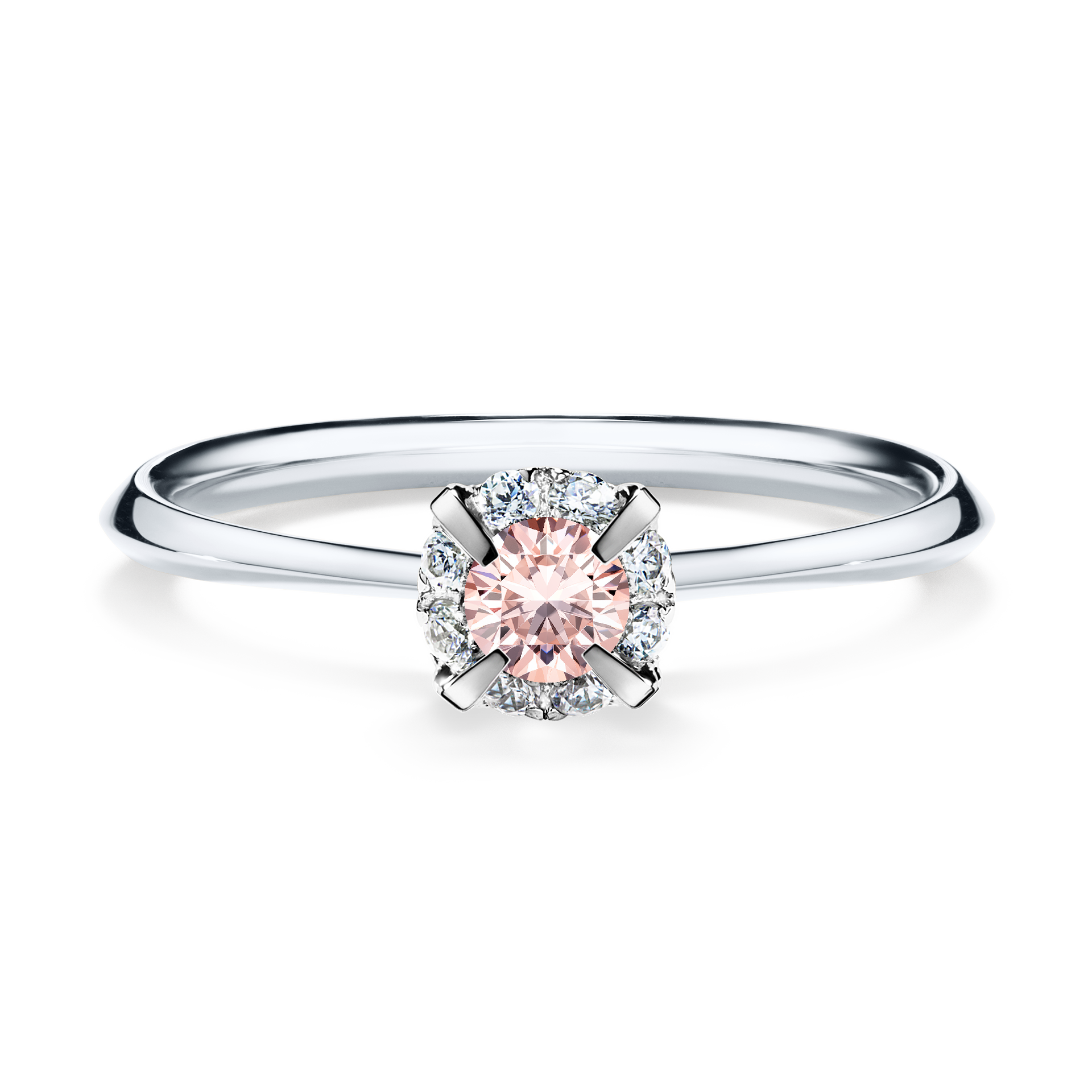 Pierścionek zaręczynowy My Beauty z białego złota z morganitem 0,14CT
