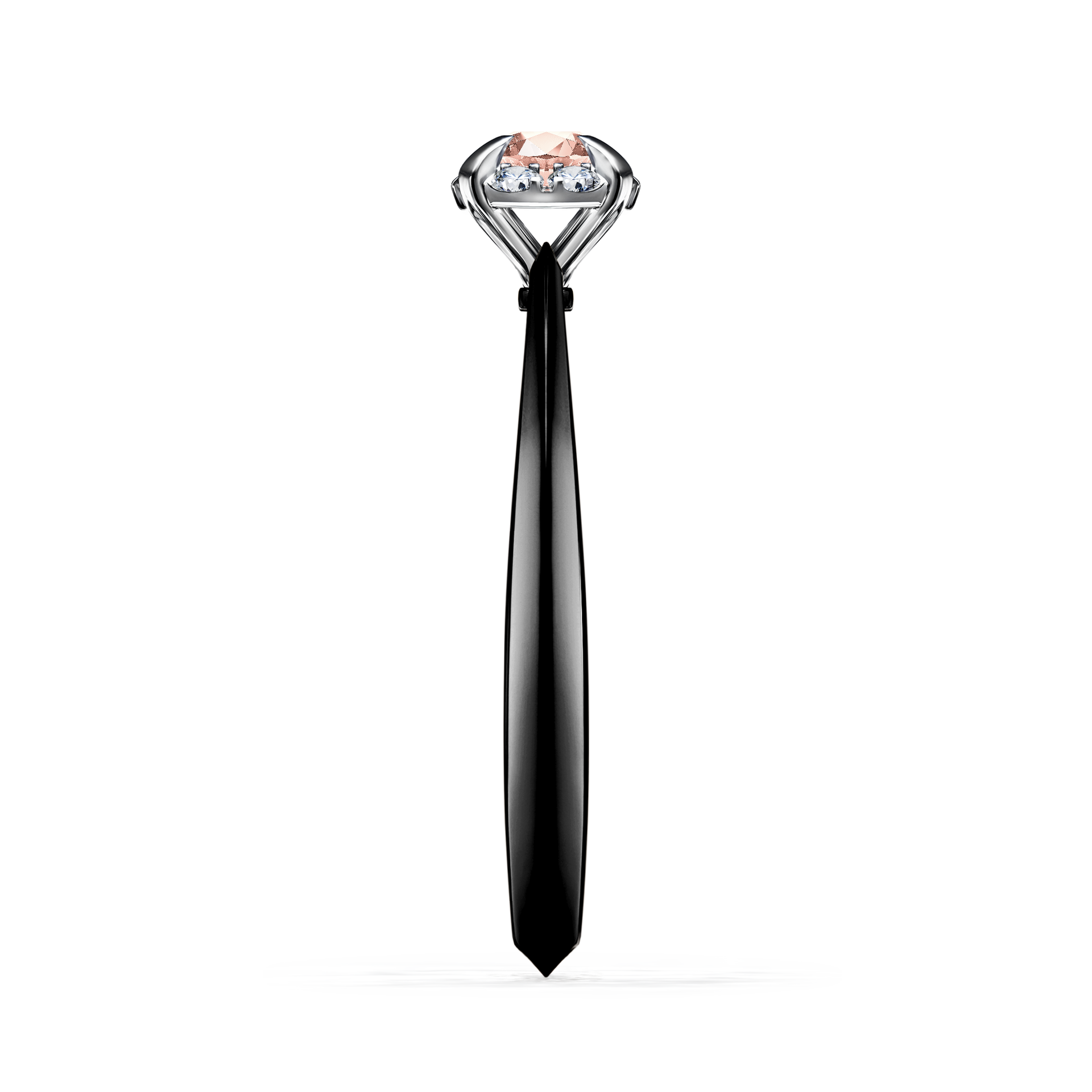Pierścionek zaręczynowy My Beauty z czarnego złota z morganitem 0,14CT