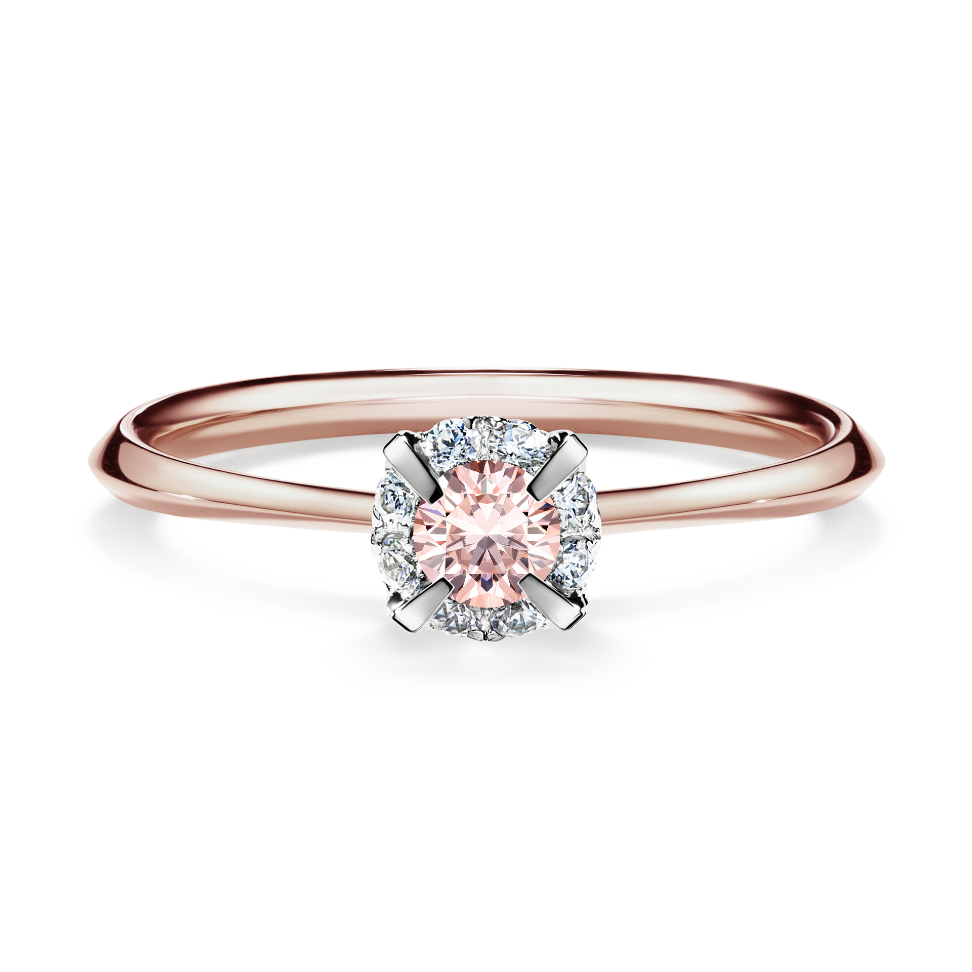 Pierścionek zaręczynowy My Beauty z różowego złota z morganitem 0,14CT
