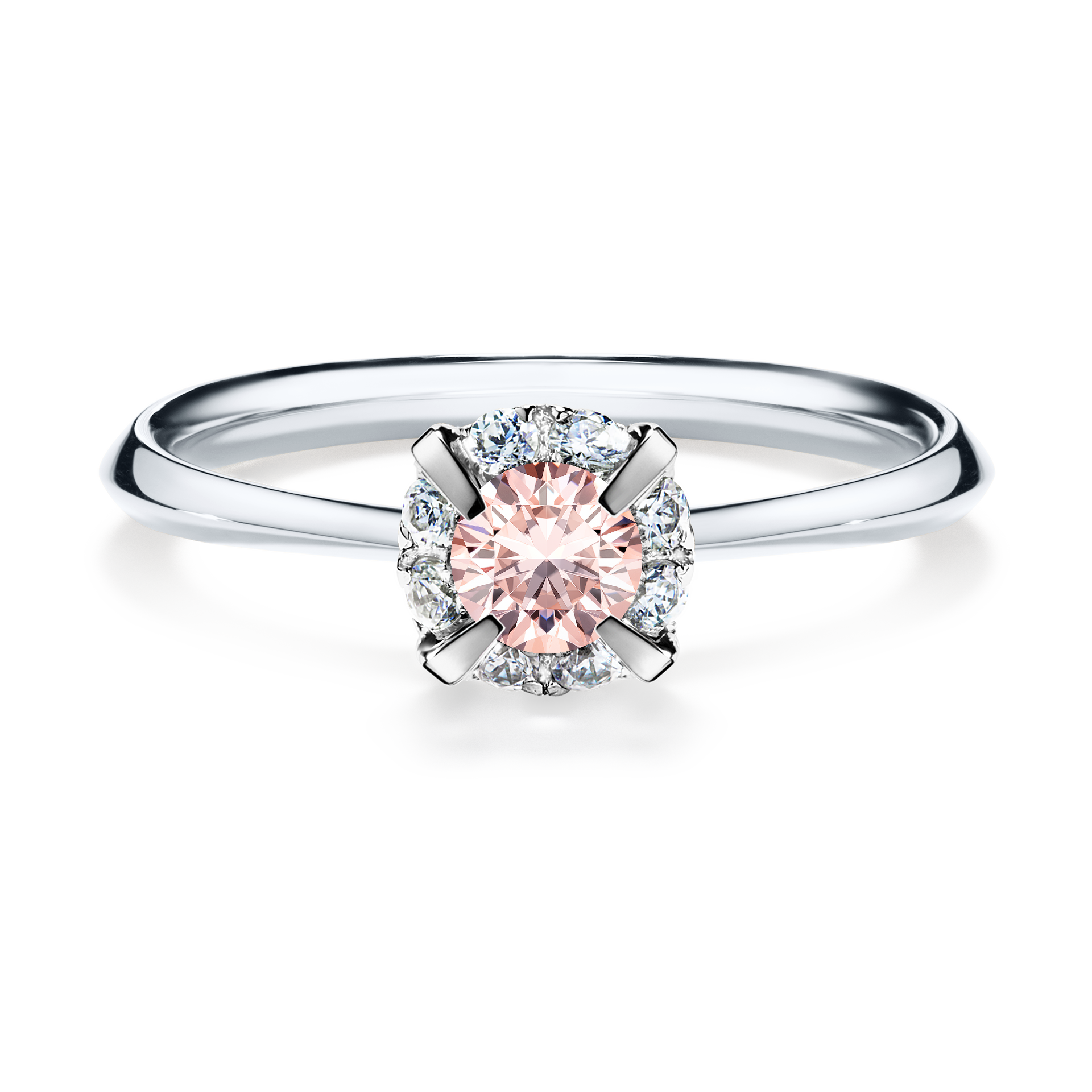 Pierścionek zaręczynowy My Beauty z białego złota z morganitem 0,33CT