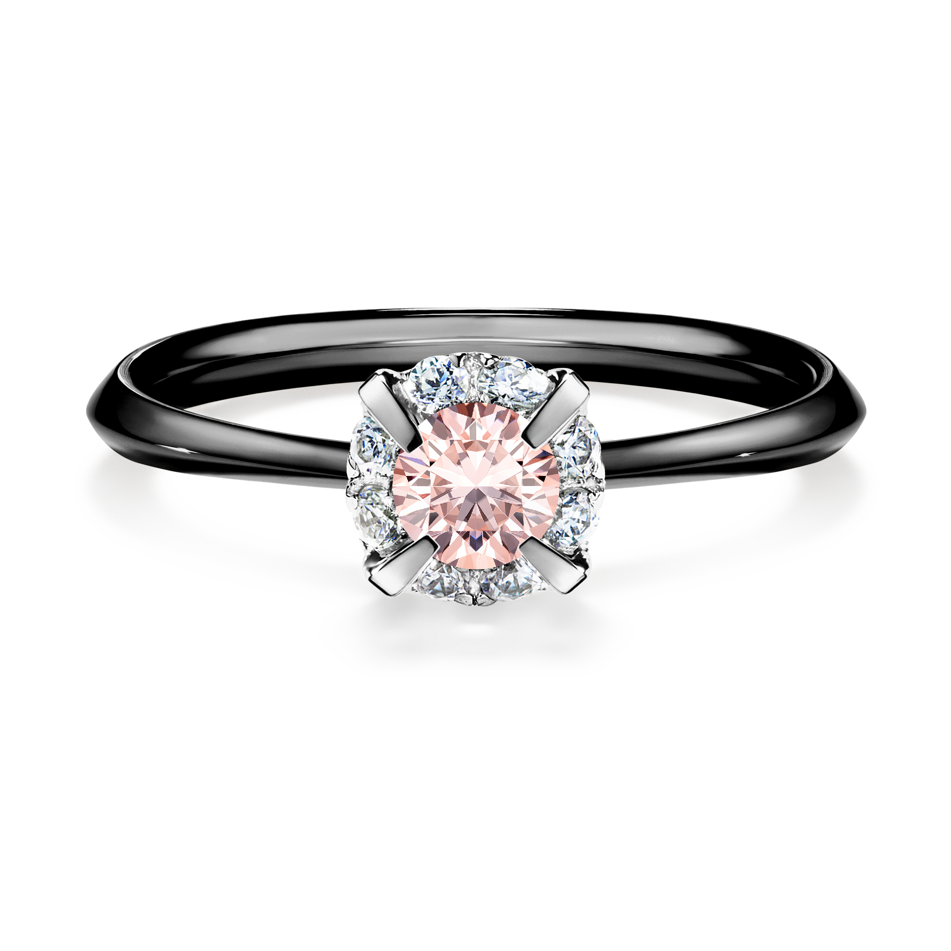 Pierścionek zaręczynowy My Beauty z czarnego złota z morganitem 0,33CT
