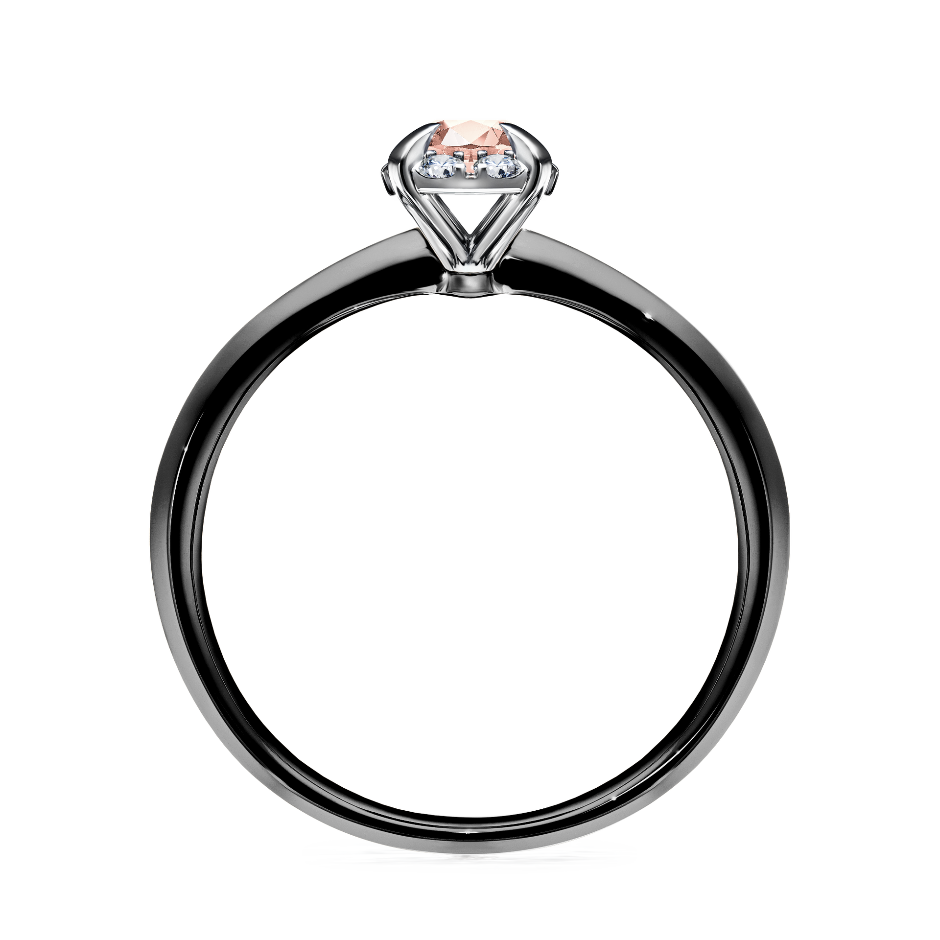 Pierścionek zaręczynowy My Beauty z czarnego złota z morganitem 0,33CT