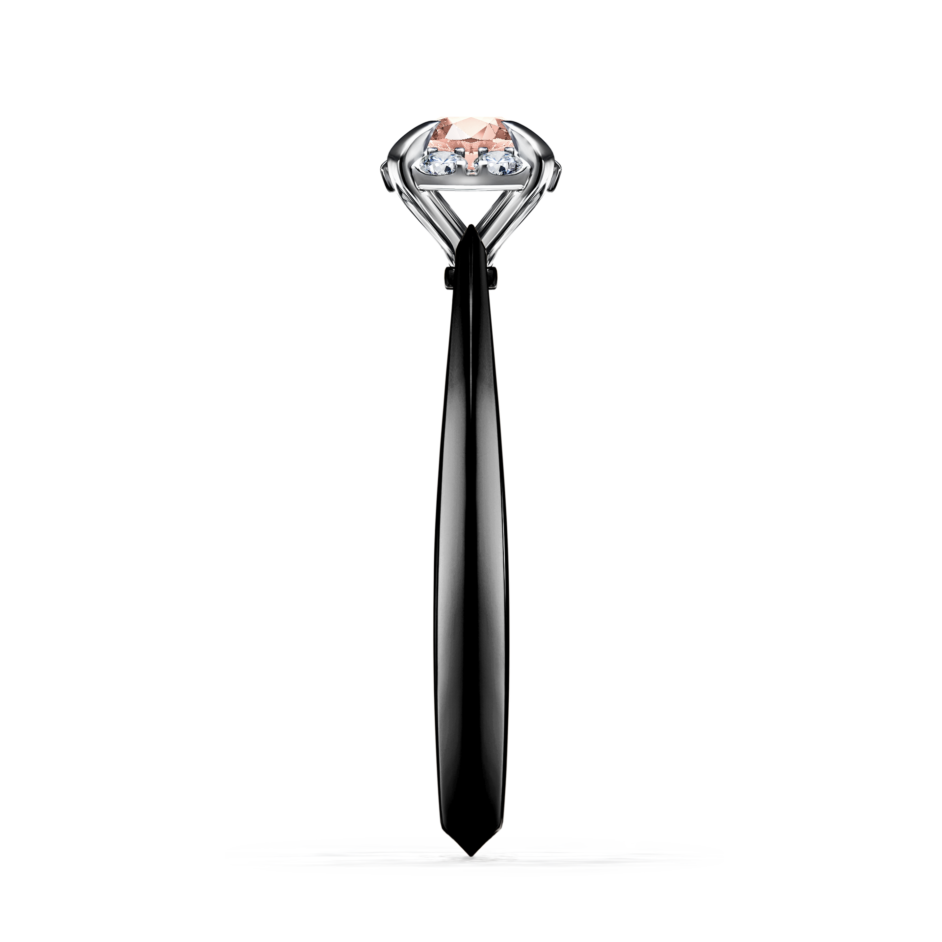 Pierścionek zaręczynowy My Beauty z czarnego złota z morganitem 0,33CT