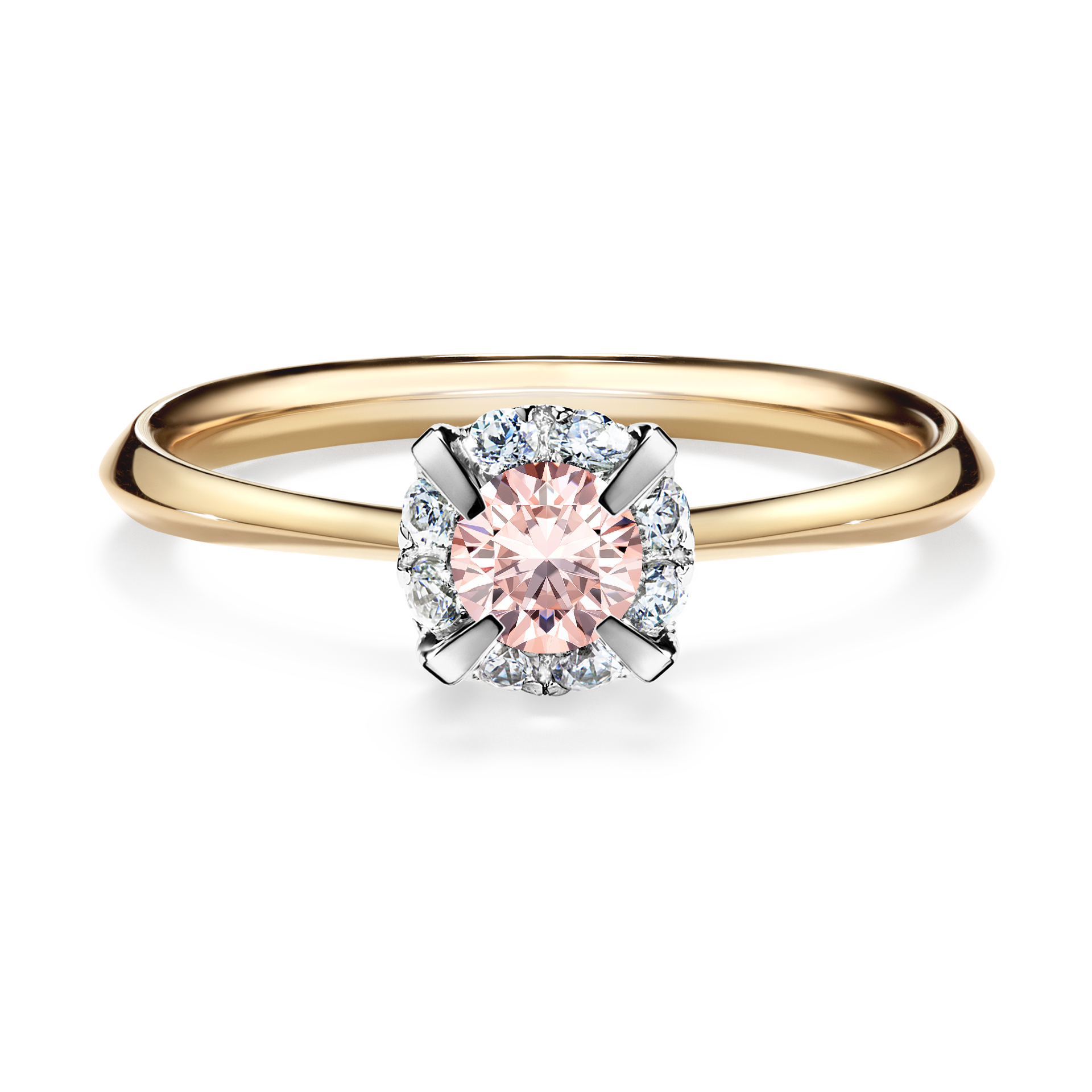 Pierścionek zaręczynowy My Beauty z żółtego złota z morganitem 0,33CT