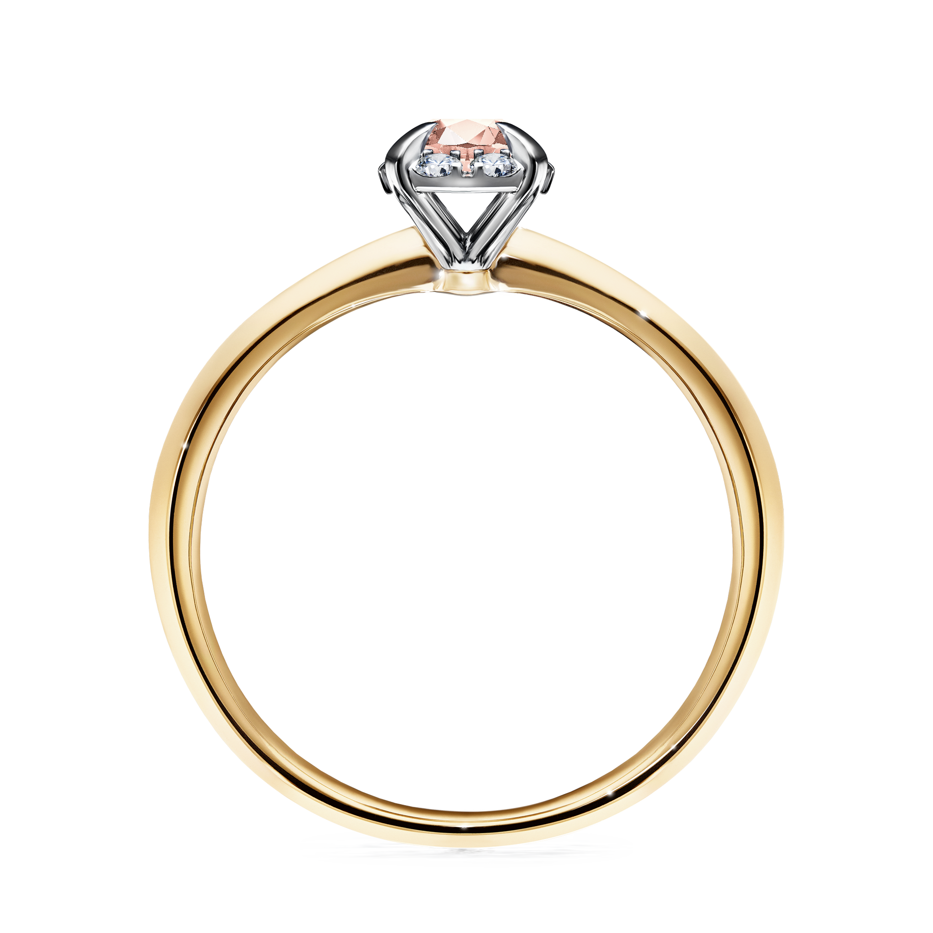 Pierścionek zaręczynowy My Beauty z żółtego złota z morganitem 0,33CT