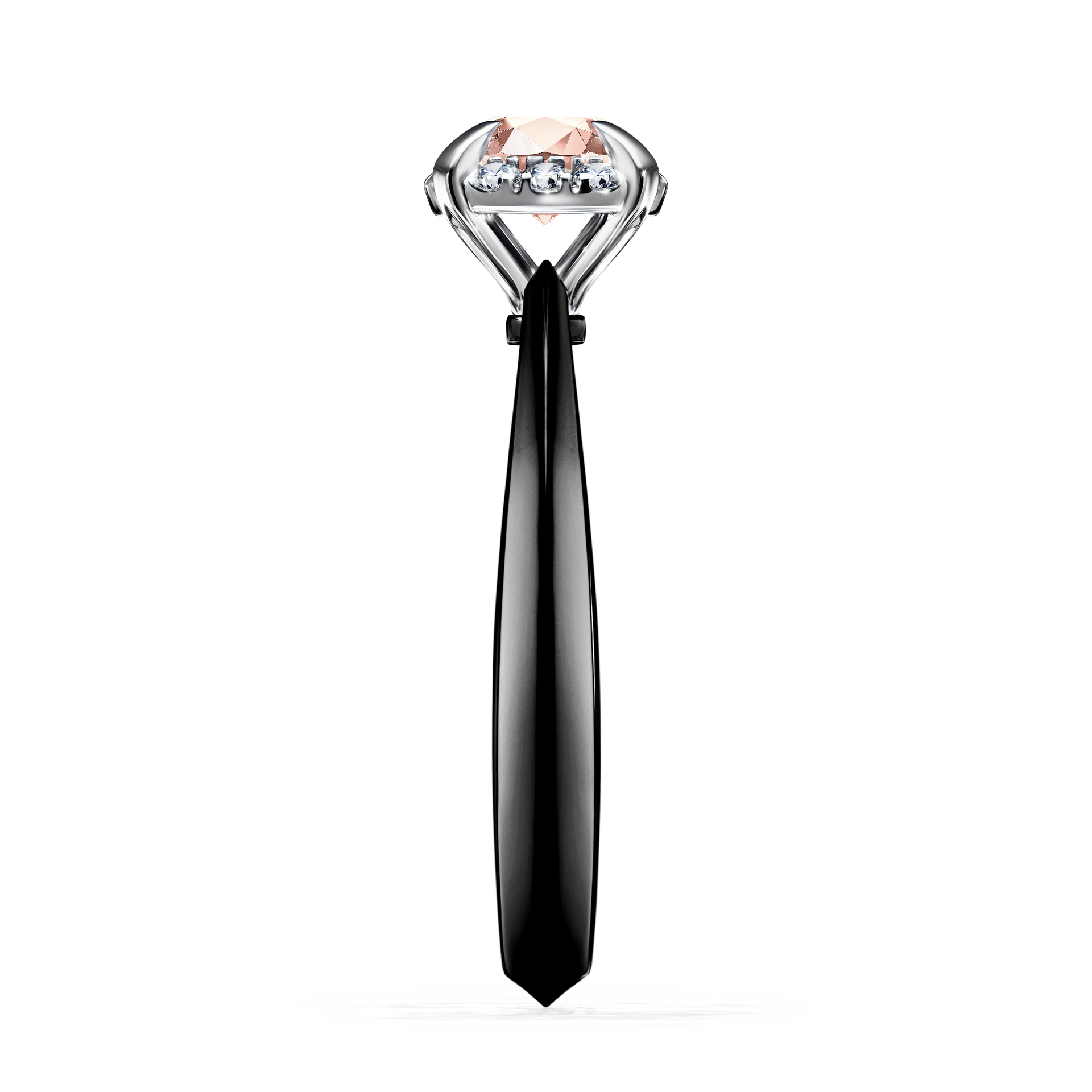 Pierścionek zaręczynowy My Beauty z czarnego złota z morganitem 0,62CT