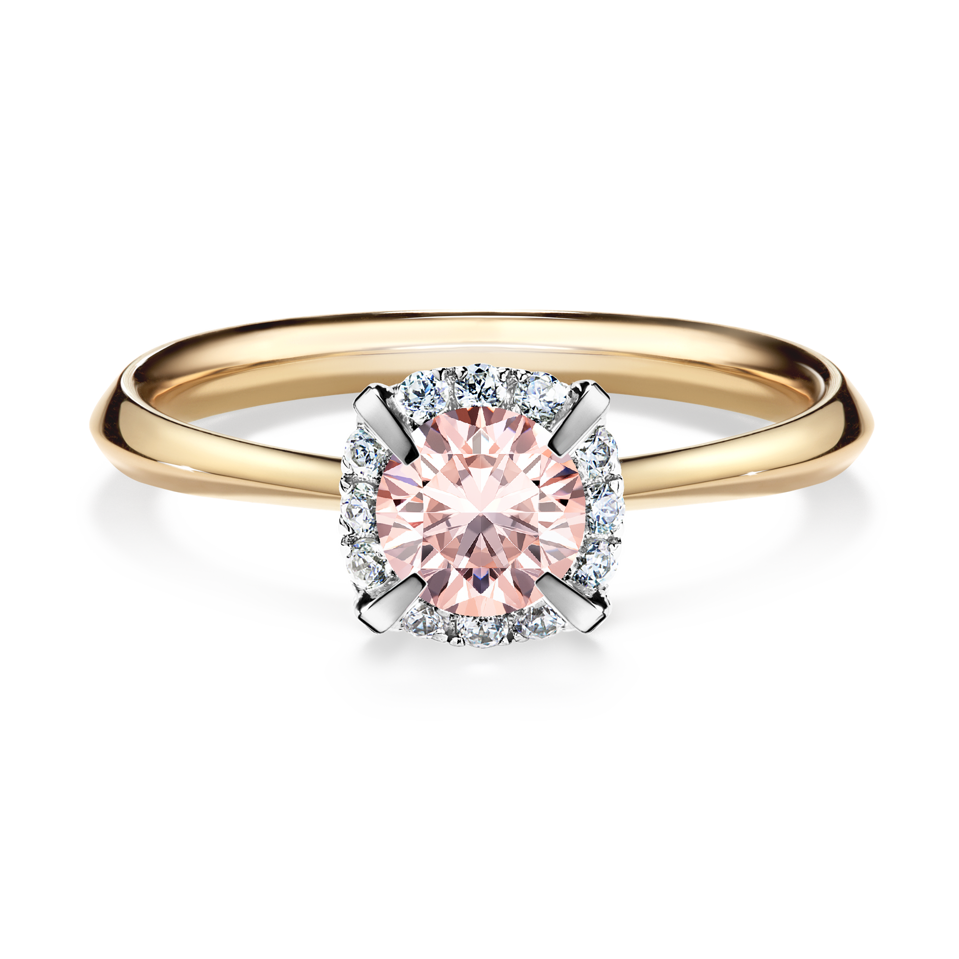 Pierścionek zaręczynowy My Beauty z żółtego złota z morganitem 0,62CT