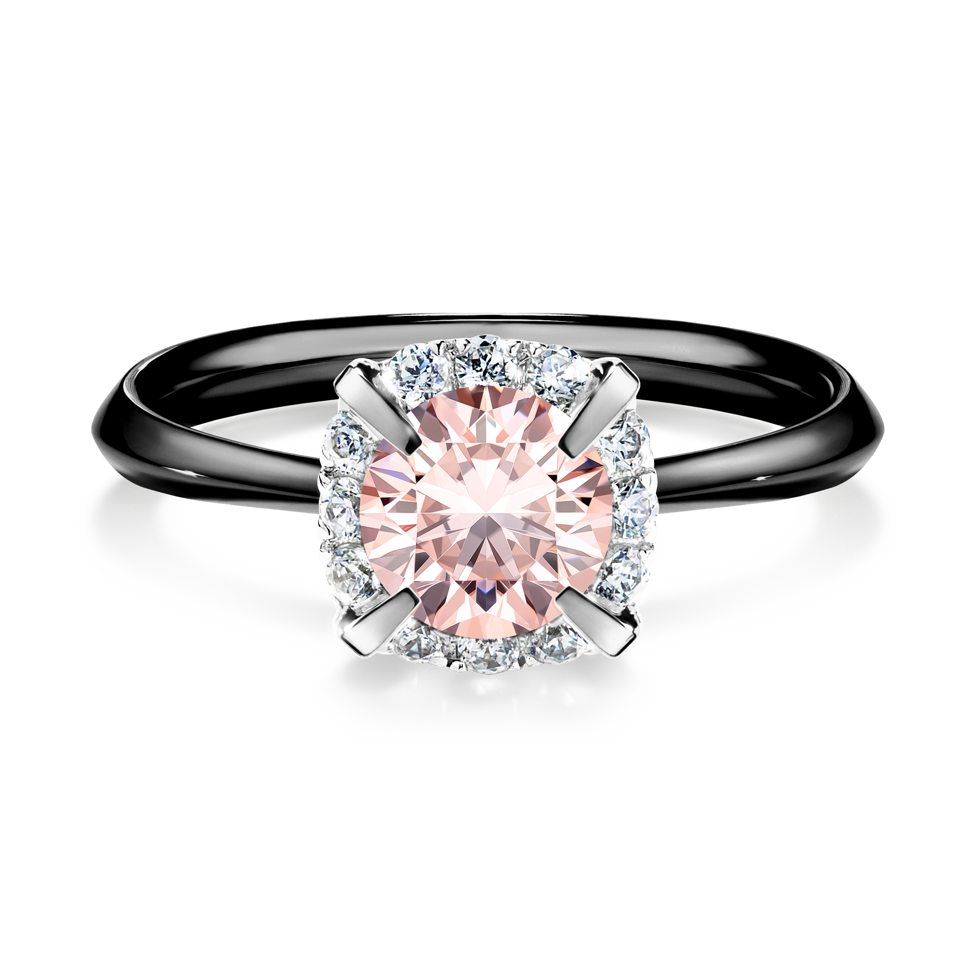 Pierścionek zaręczynowy My Beauty z czarnego złota z morganitem 0,98CT