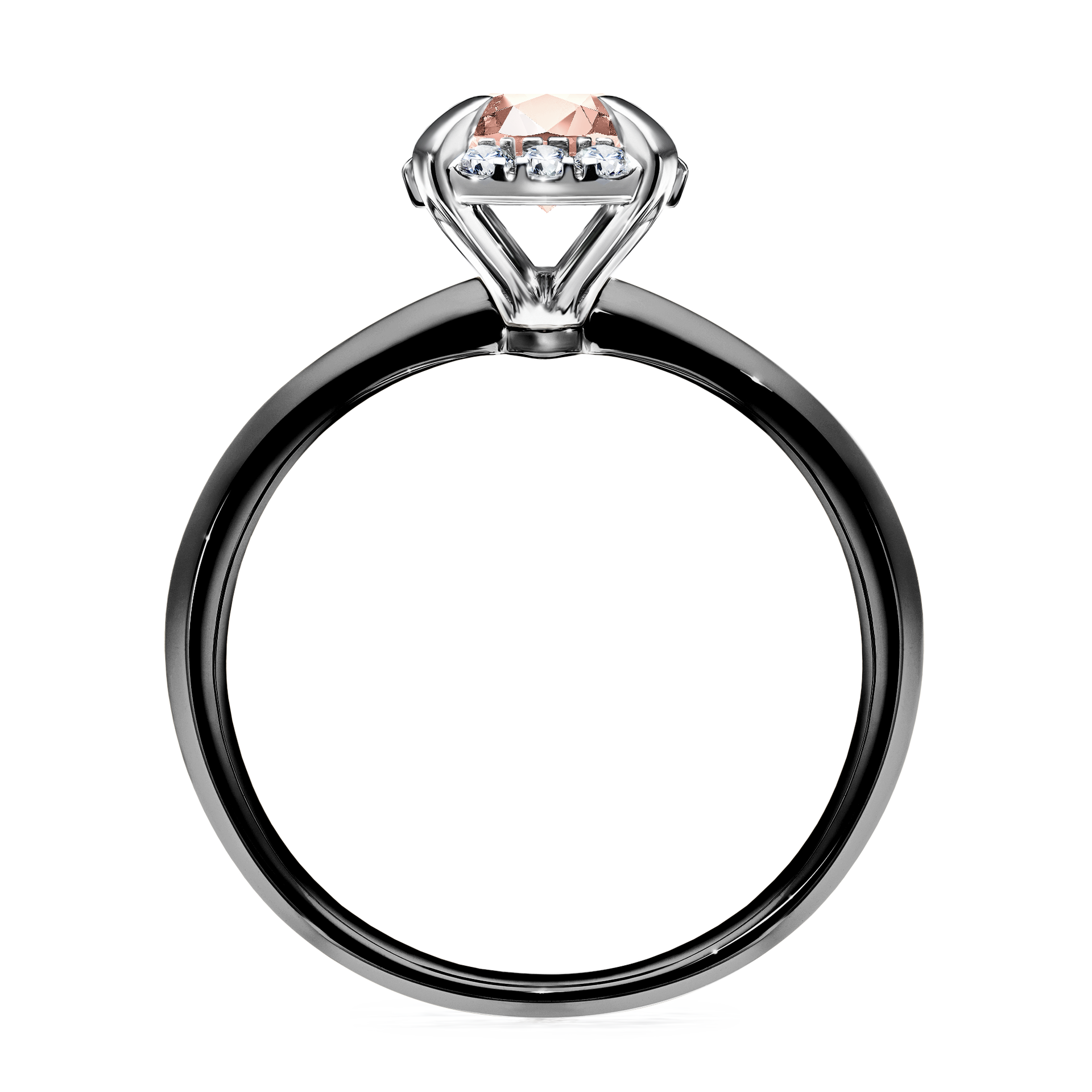 Pierścionek zaręczynowy My Beauty z czarnego złota z morganitem 0,98CT