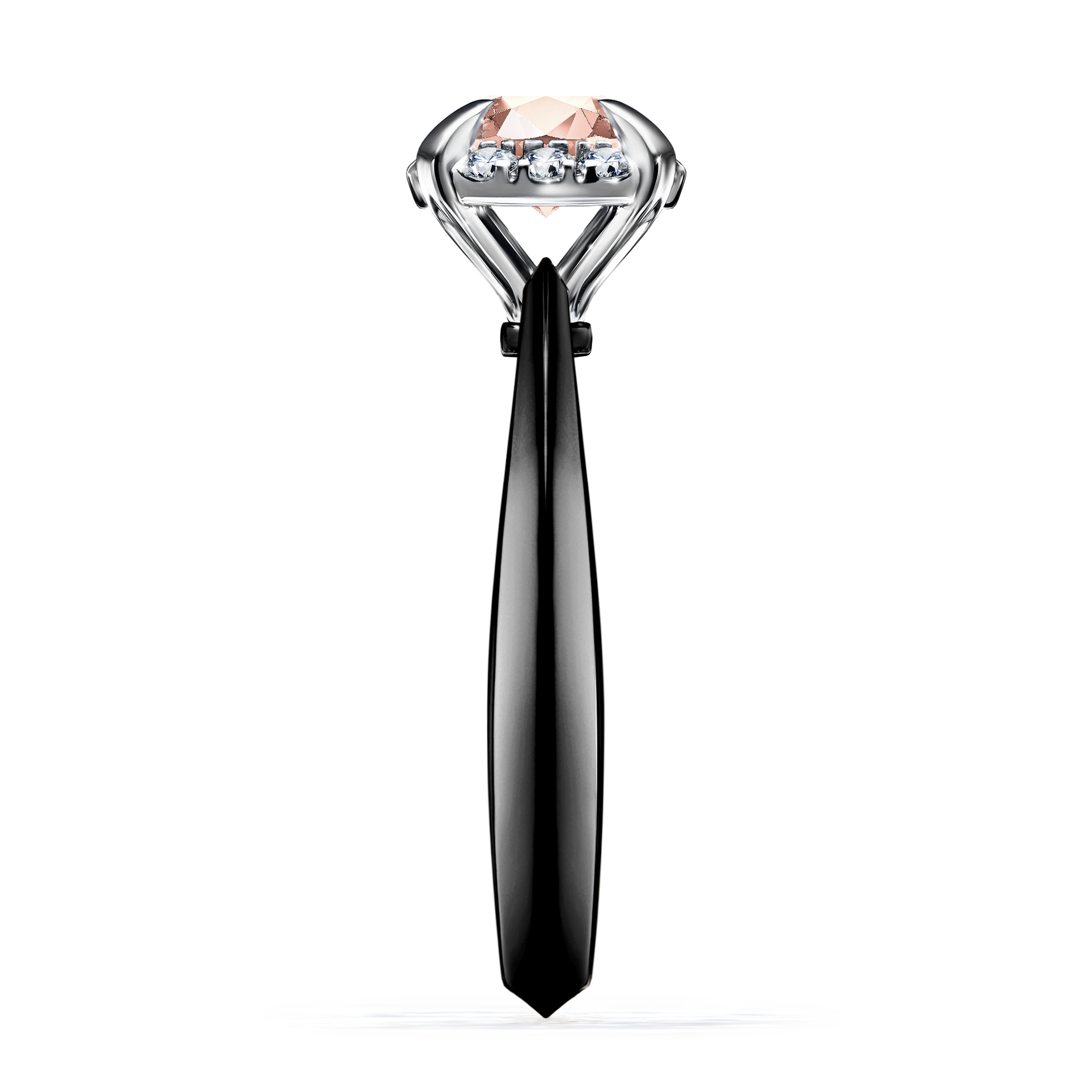 Pierścionek zaręczynowy My Beauty z czarnego złota z morganitem 0,98CT
