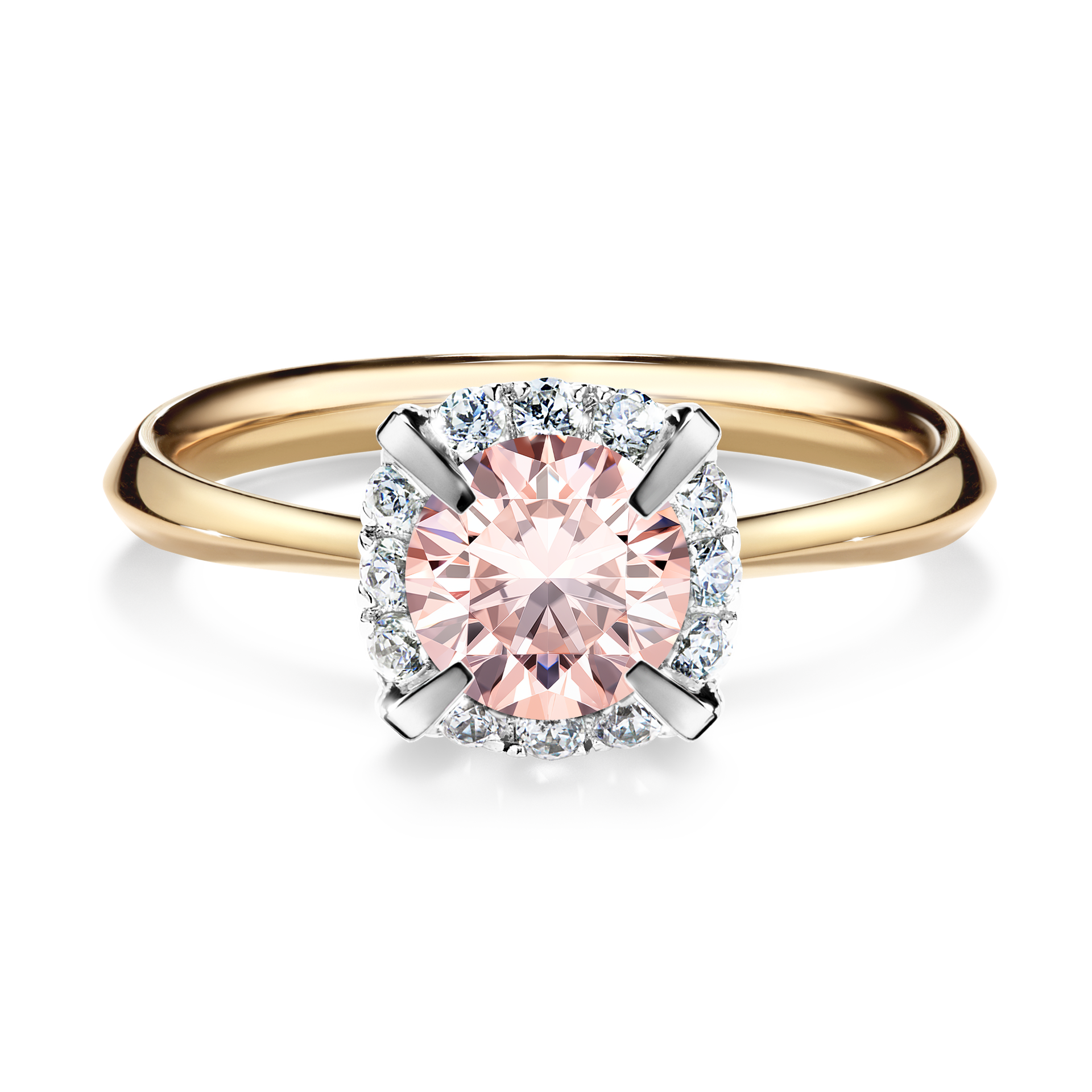 Pierścionek zaręczynowy My Beauty z żółtego złota z morganitem 0,98CT