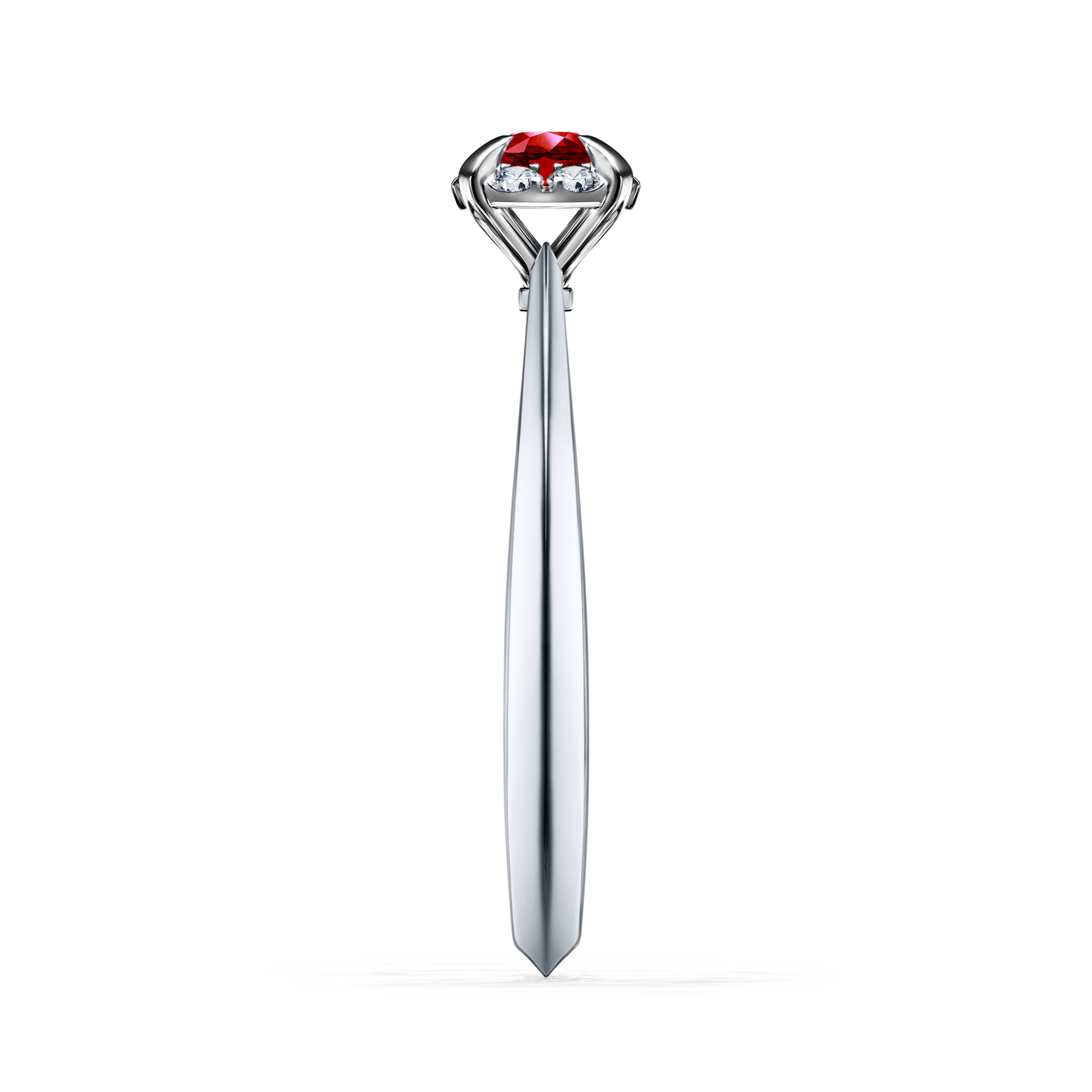 Pierścionek zaręczynowy My Beauty z białego złota z rubinem 0,14CT