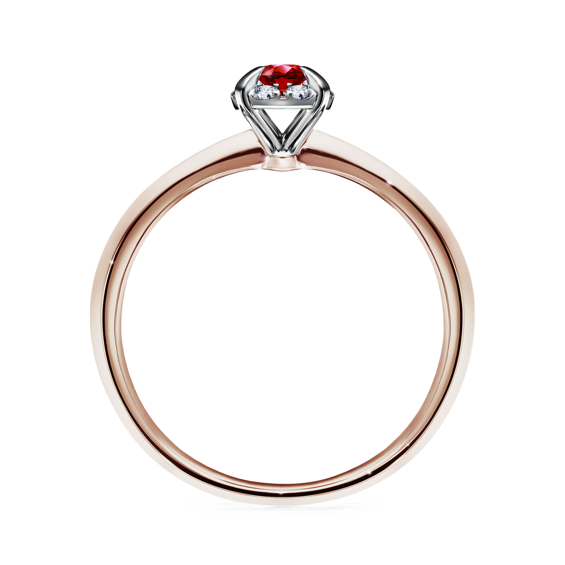 Pierścionek zaręczynowy My Beauty z różowego złota z rubinem 0,14CT