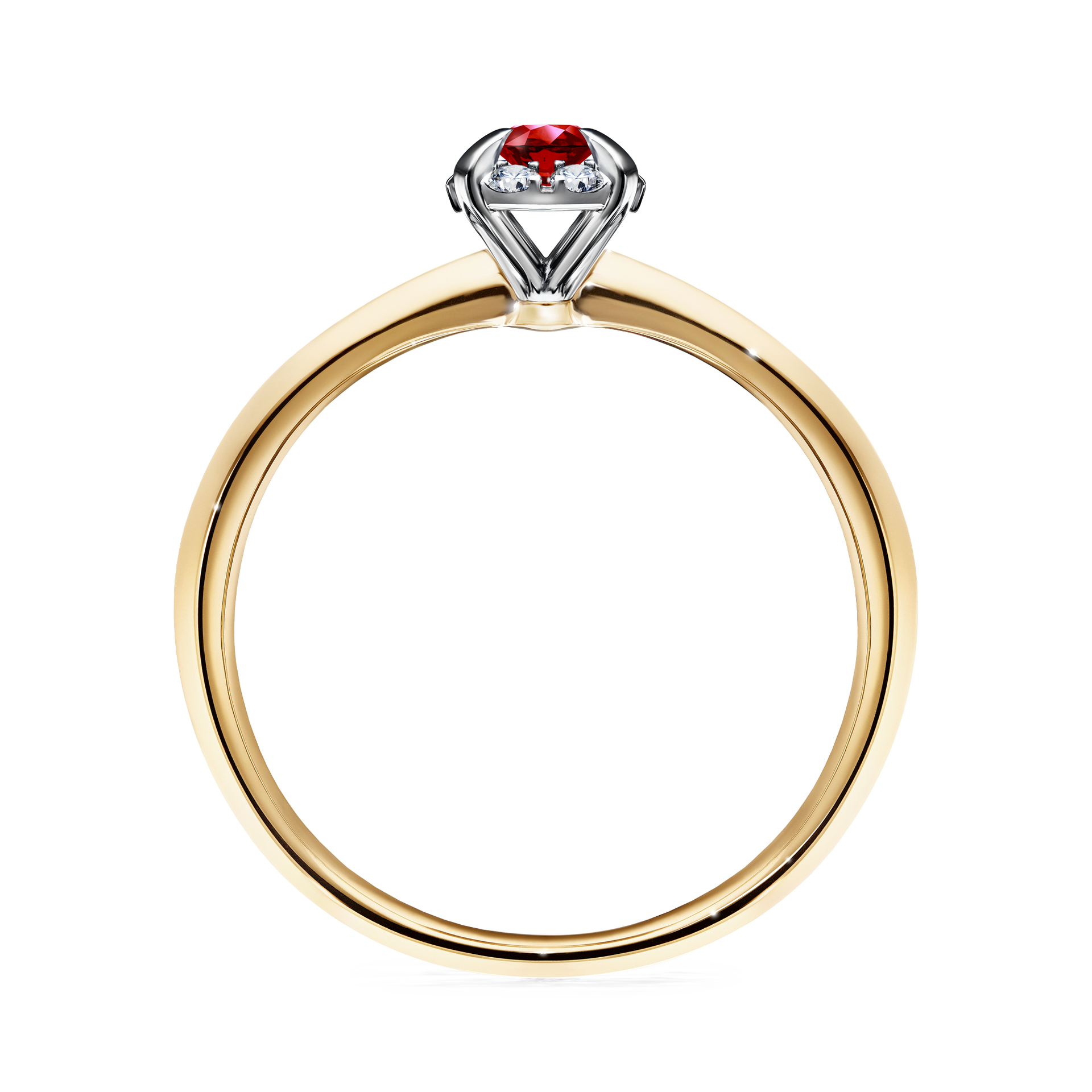 Pierścionek zaręczynowy My Beauty z żółtego złota z rubinem 0,14CT