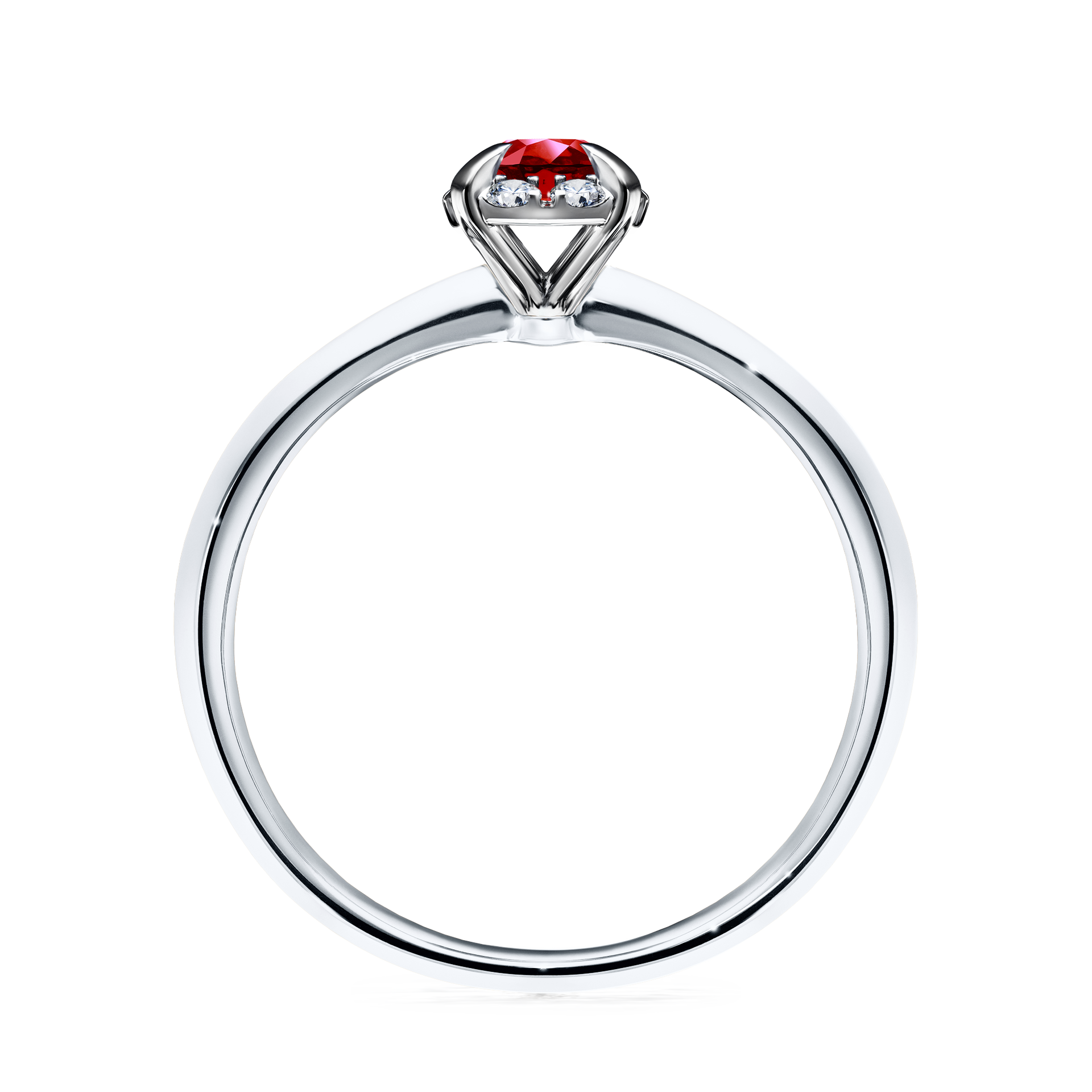 Pierścionek zaręczynowy My Beauty z białego złota z rubinem 0,33CT