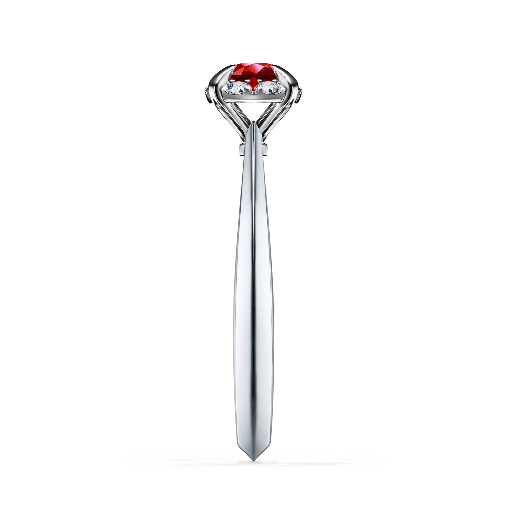 Pierścionek zaręczynowy My Beauty z białego złota z rubinem 0,33CT