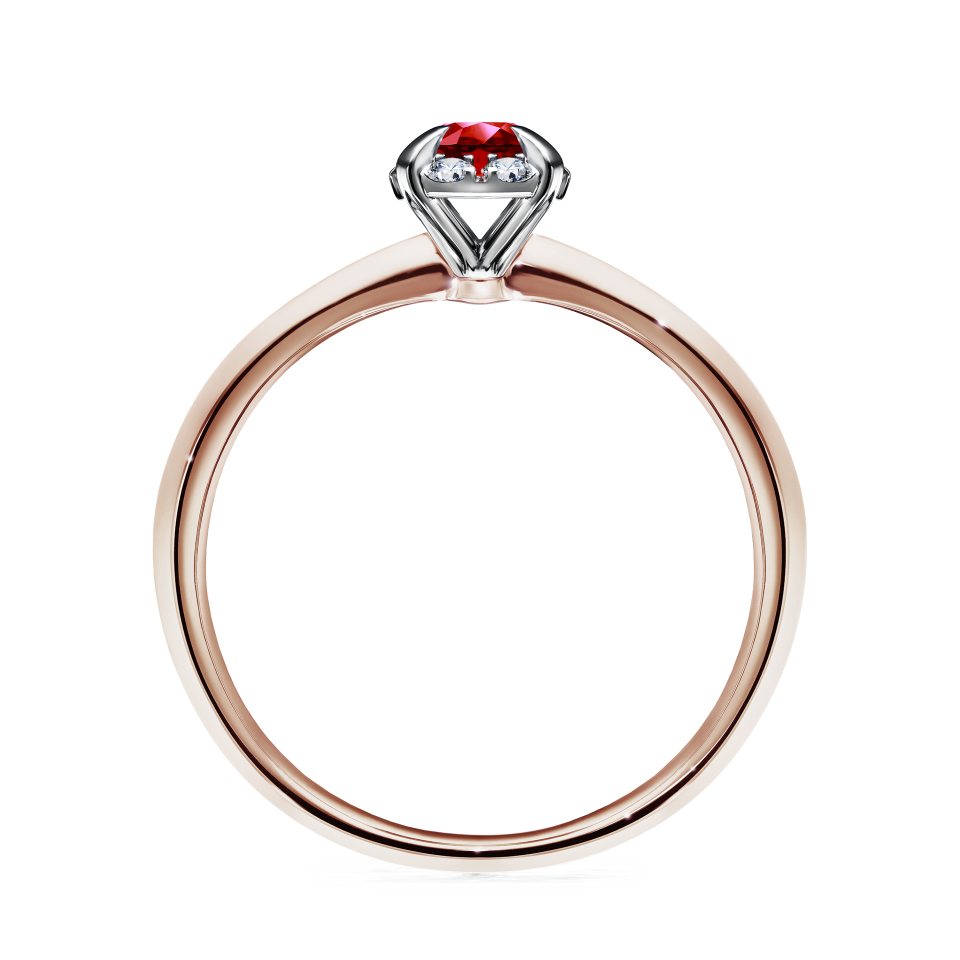 Pierścionek zaręczynowy My Beauty z różowego złota z rubinem 0,33CT