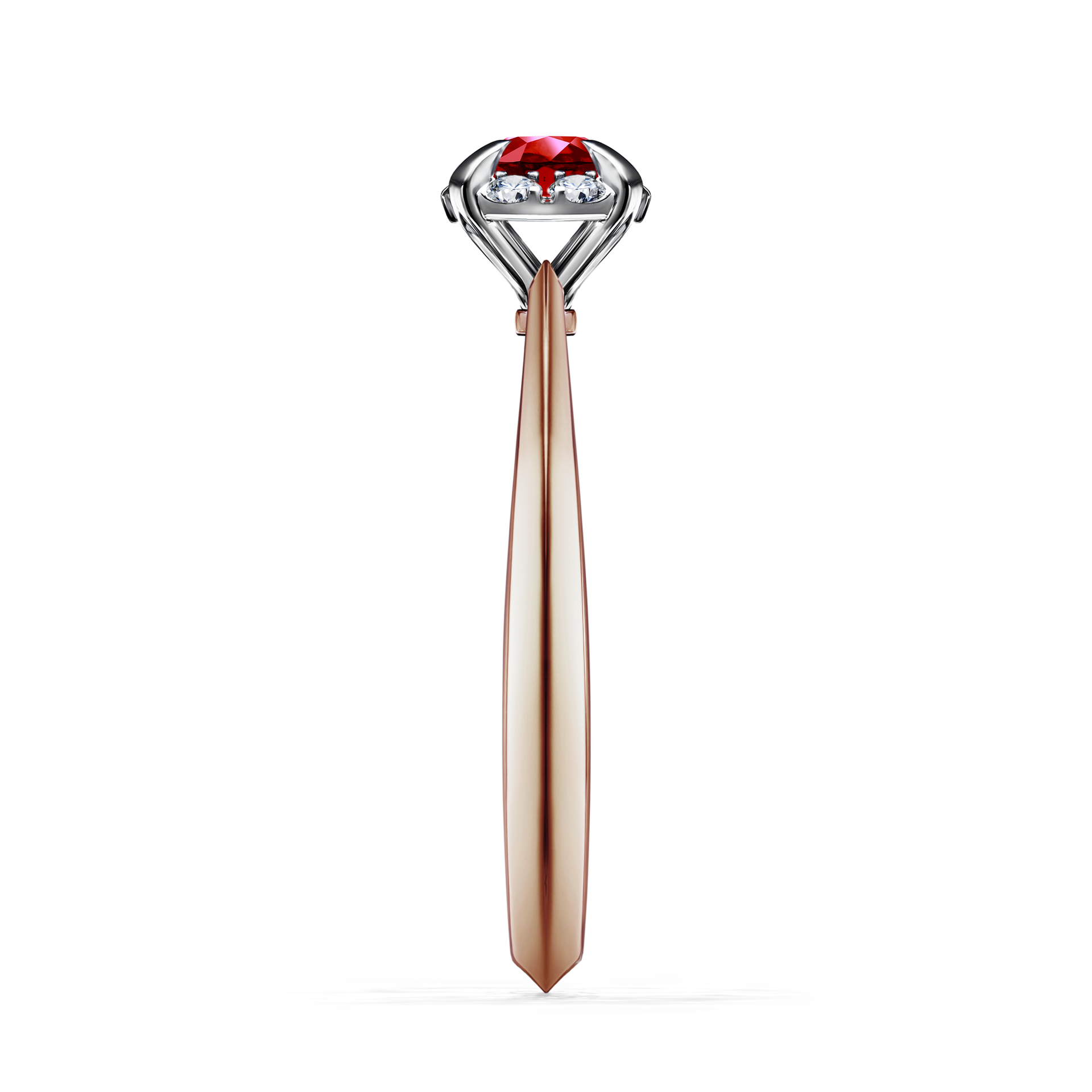 Pierścionek zaręczynowy My Beauty z różowego złota z rubinem 0,33CT