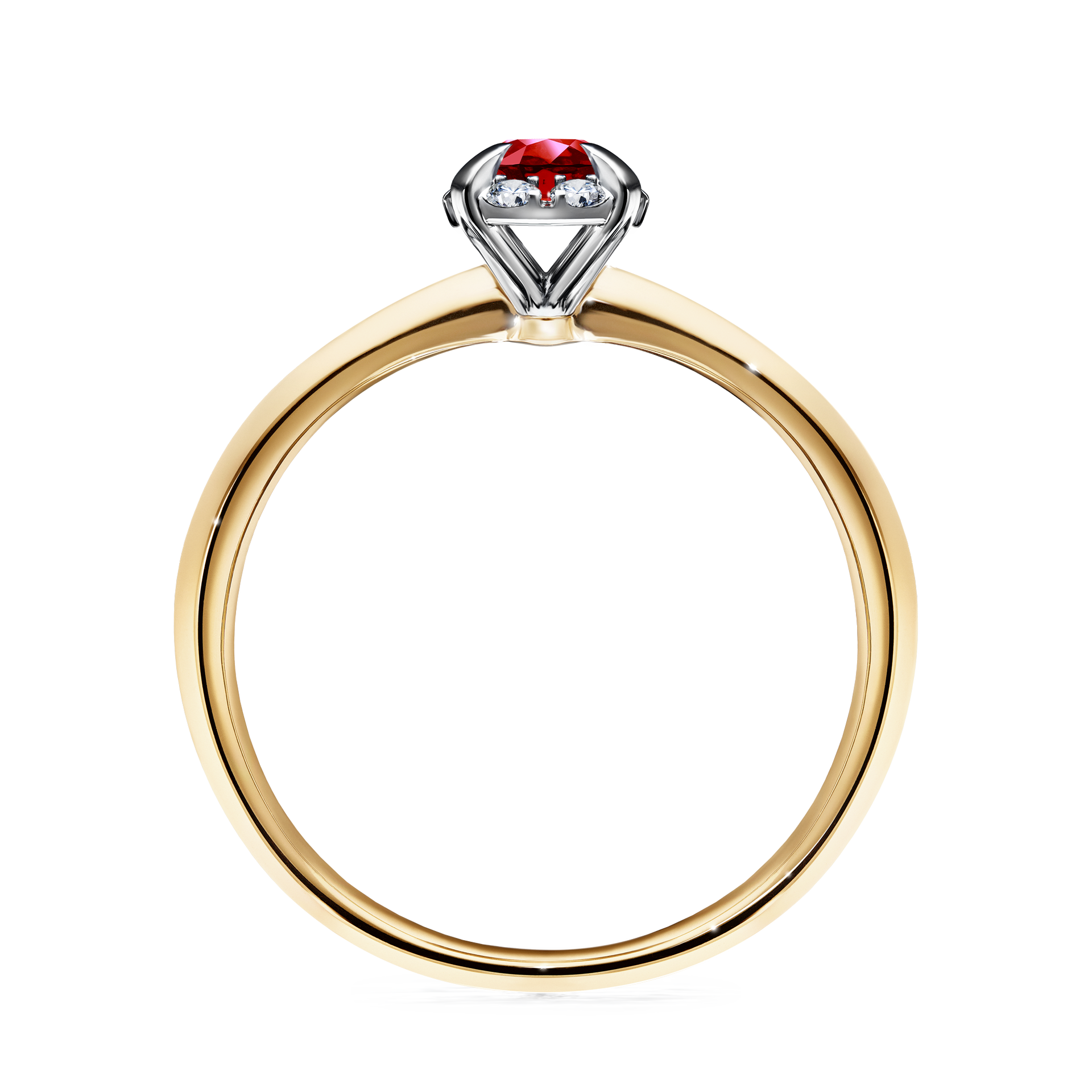 Pierścionek zaręczynowy My Beauty z żółtego złota z rubinem 0,33CT