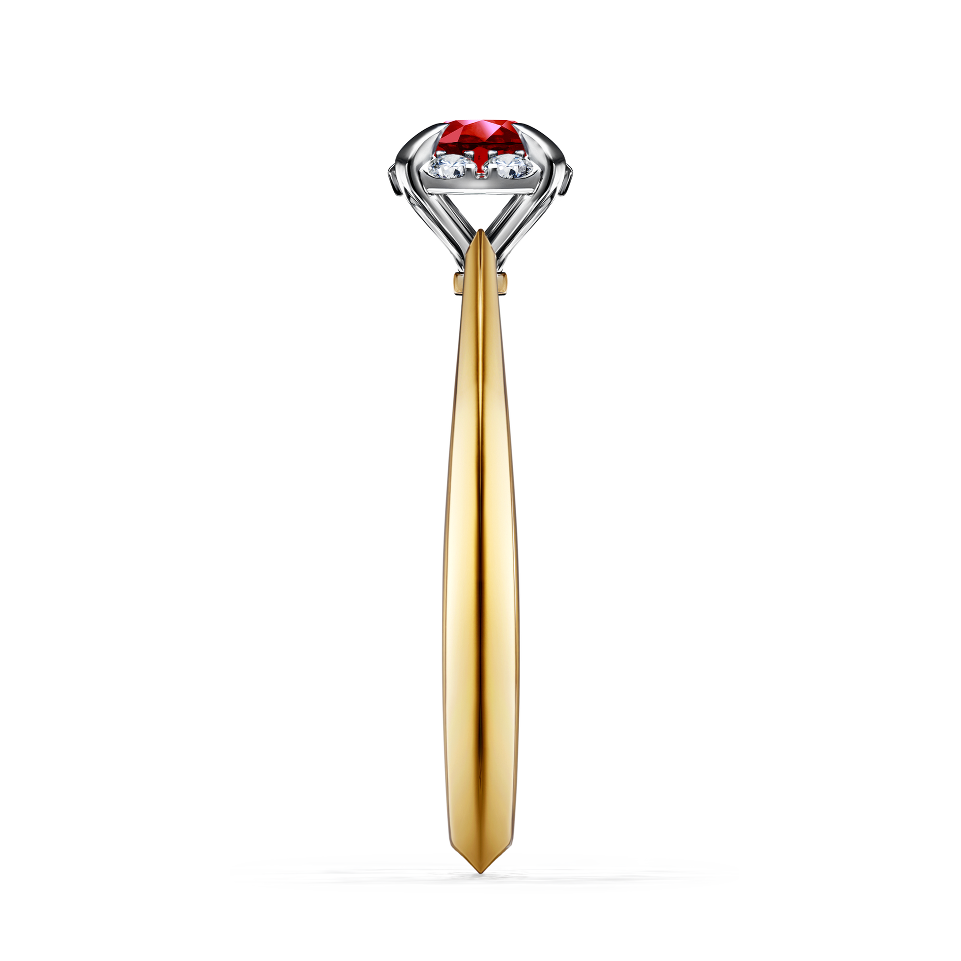 Pierścionek zaręczynowy My Beauty z żółtego złota z rubinem 0,33CT