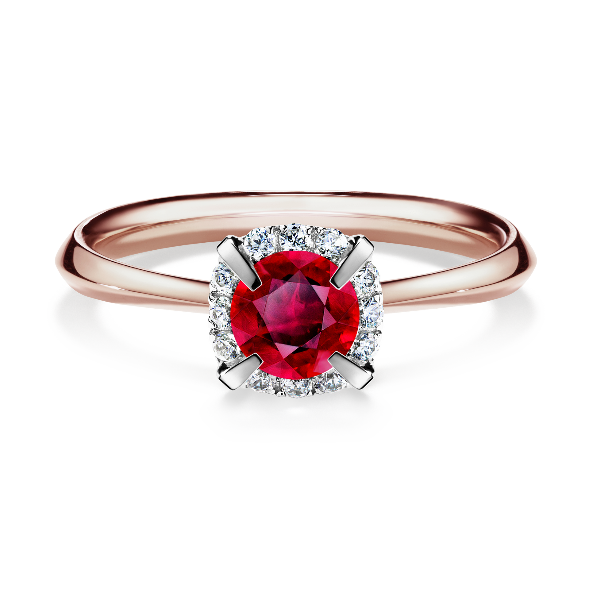 Pierścionek zaręczynowy My Beauty z różowego złota z rubinem 0,62CT