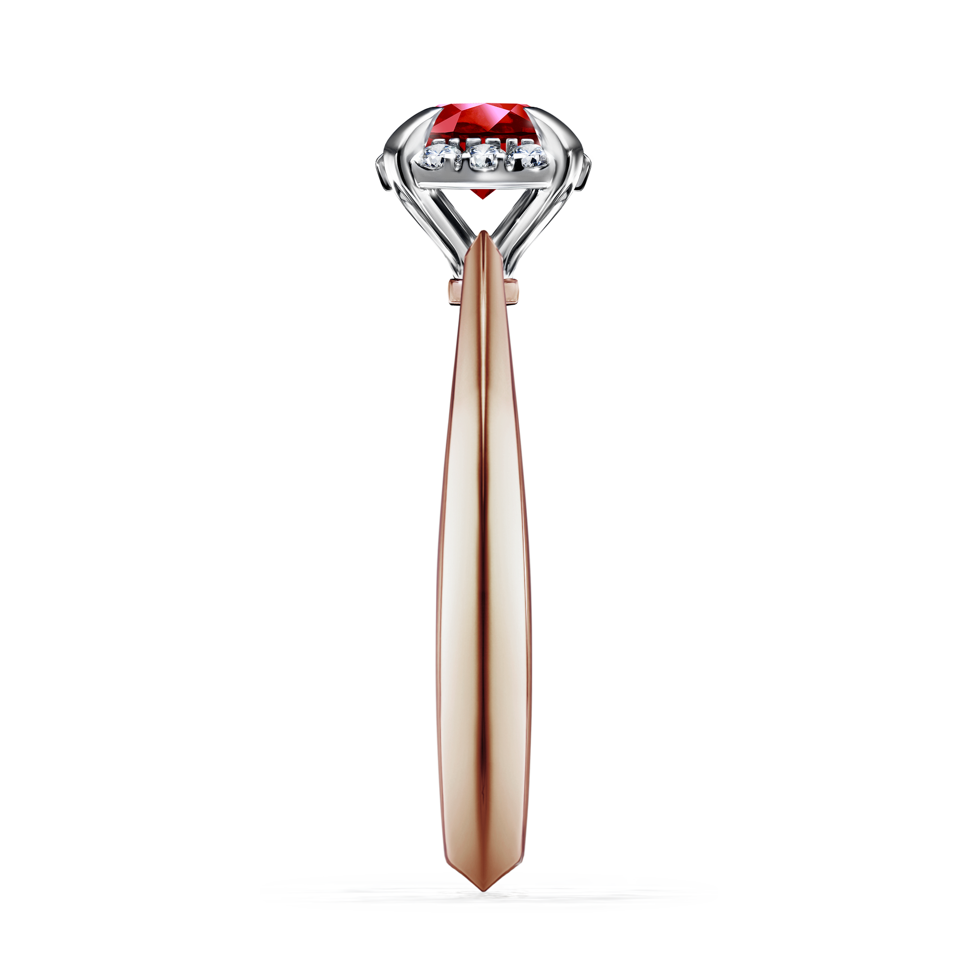 Pierścionek zaręczynowy My Beauty z różowego złota z rubinem 0,62CT
