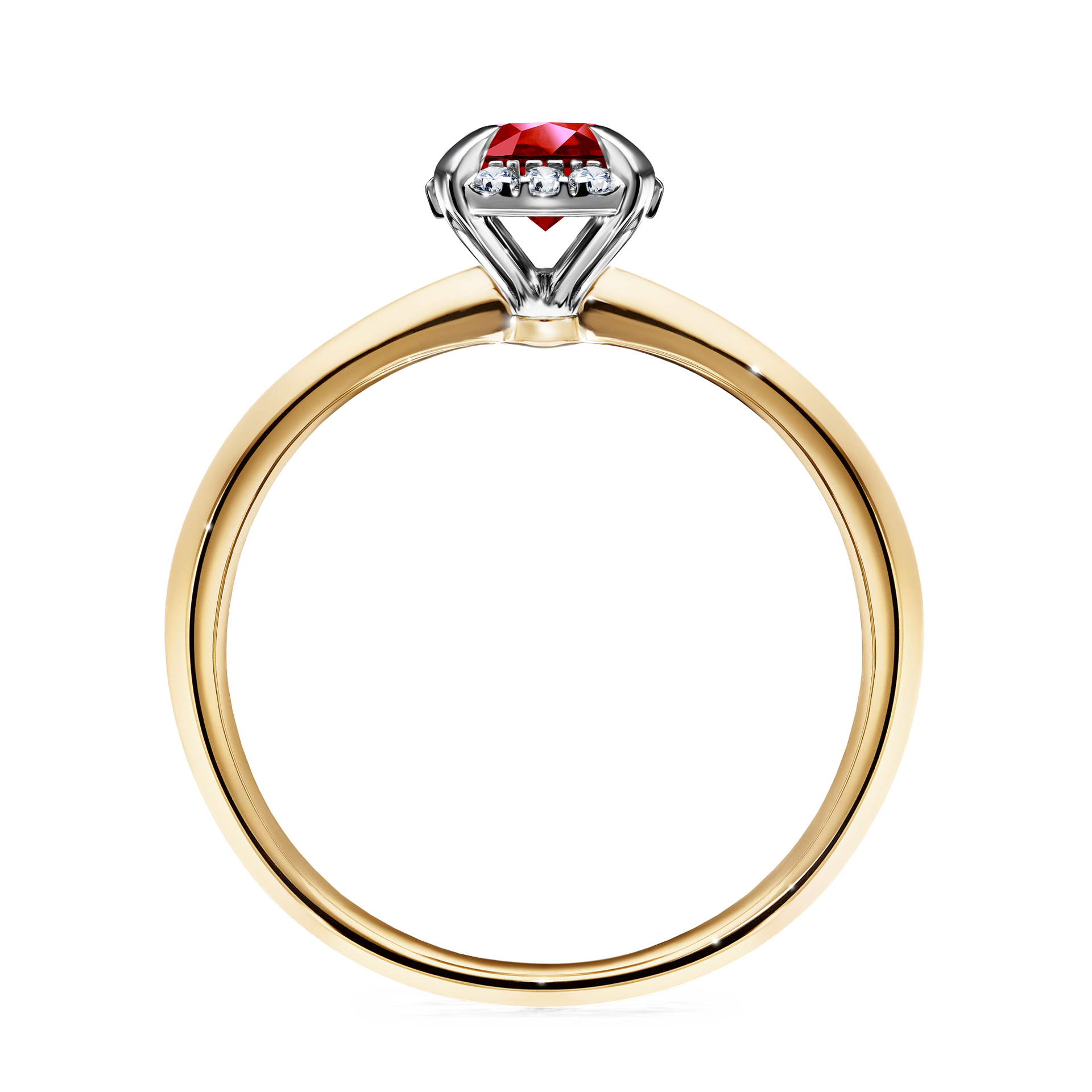 Pierścionek zaręczynowy My Beauty z żółtego złota z rubinem 0,62CT