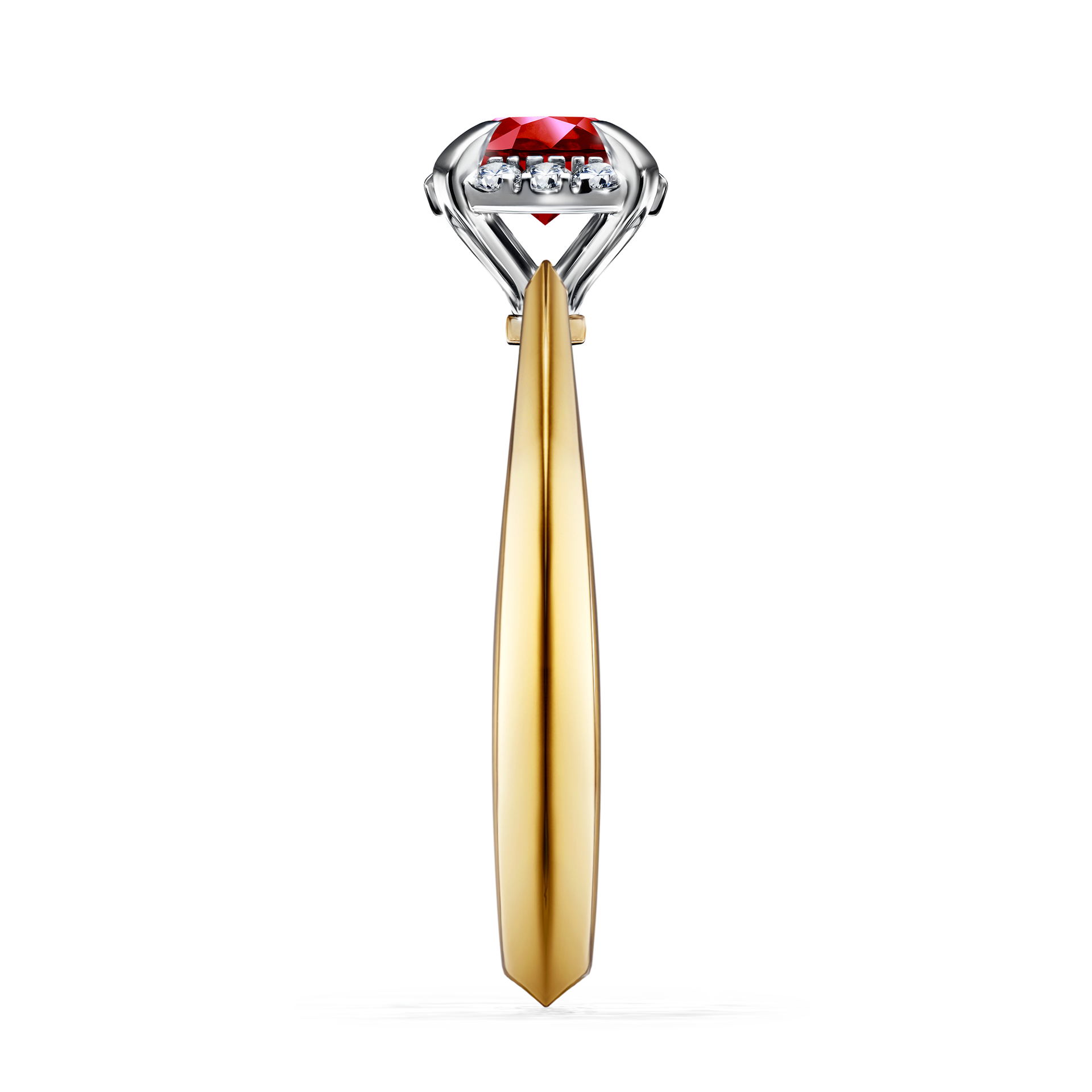 Pierścionek zaręczynowy My Beauty z żółtego złota z rubinem 0,62CT
