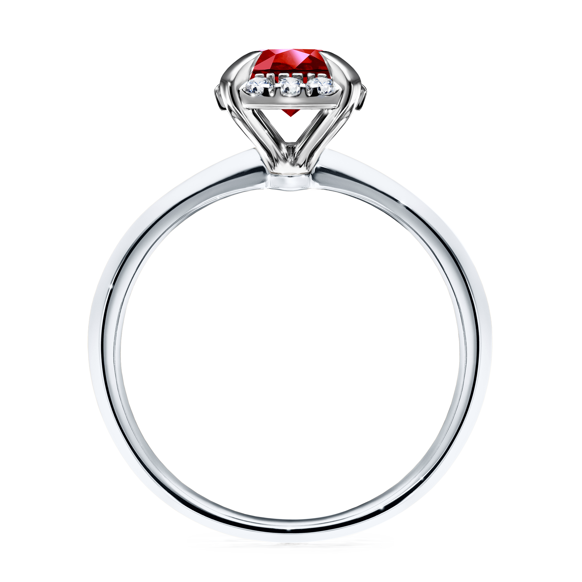 Pierścionek zaręczynowy My Beauty z białego złota z rubinem 0,98CT