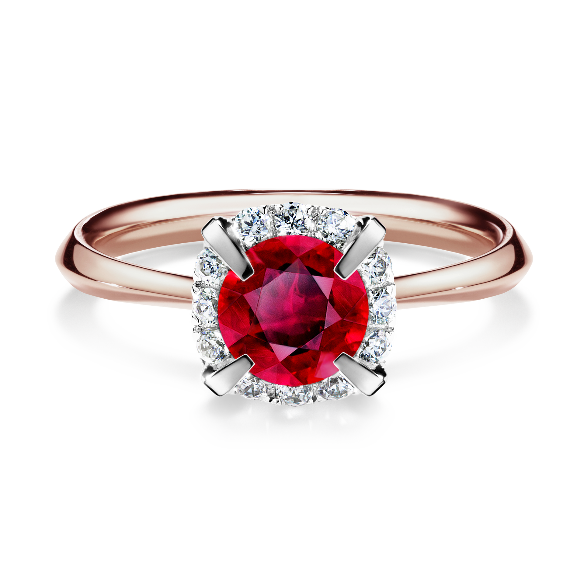 Pierścionek zaręczynowy My Beauty z różowego złota z rubinem 0,98CT