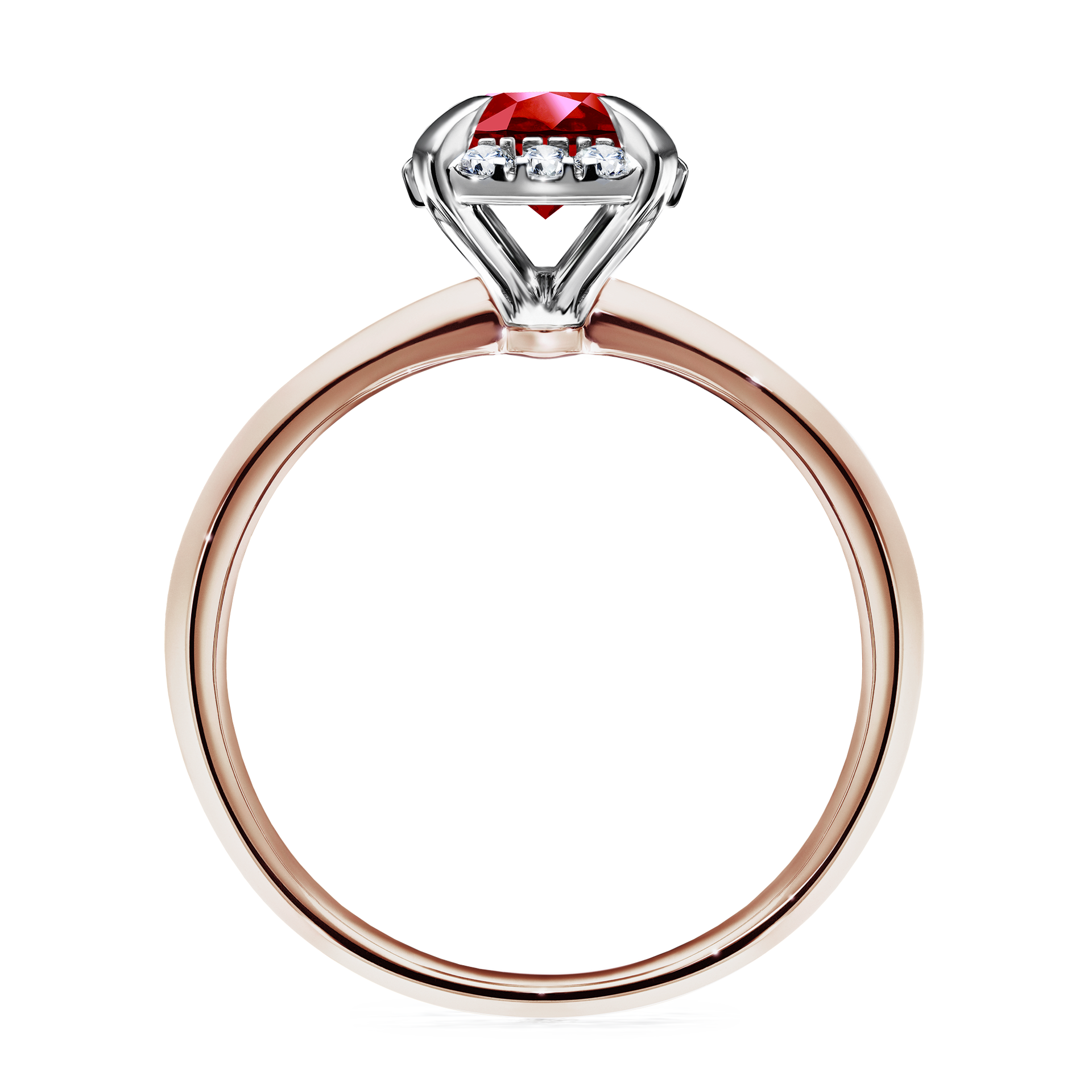 Pierścionek zaręczynowy My Beauty z różowego złota z rubinem 0,98CT