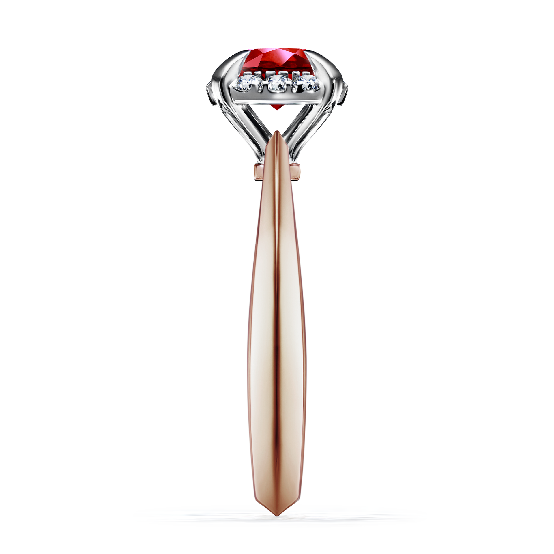 Pierścionek zaręczynowy My Beauty z różowego złota z rubinem 0,98CT