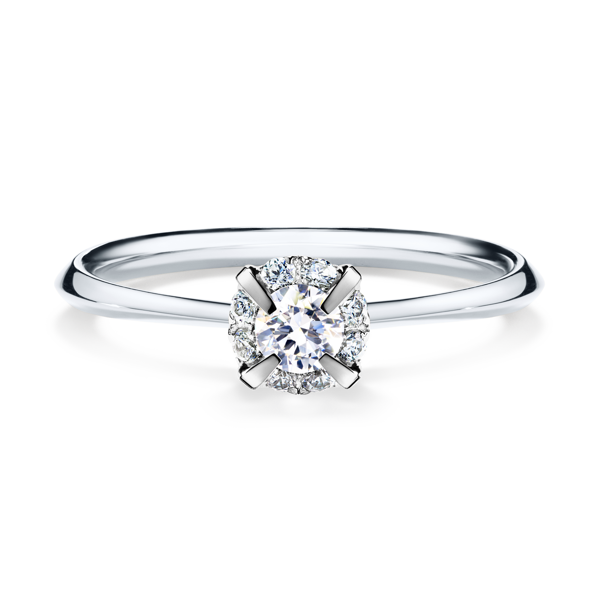 Pierścionek zaręczynowy My Beauty z białego złota z szafirem białym 0,14CT