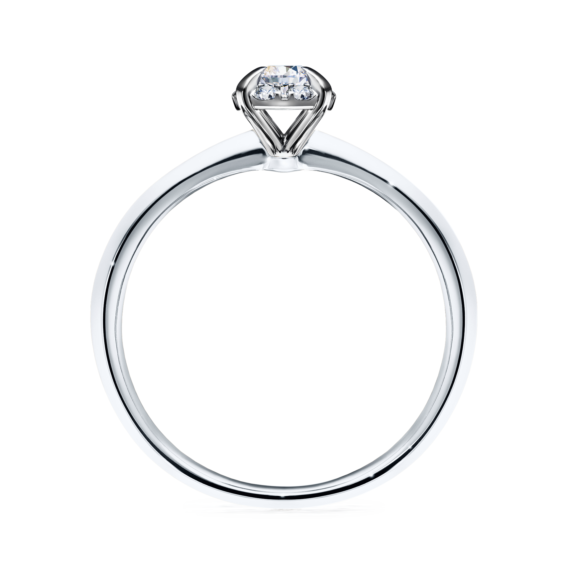 Pierścionek zaręczynowy My Beauty z białego złota z szafirem białym 0,14CT
