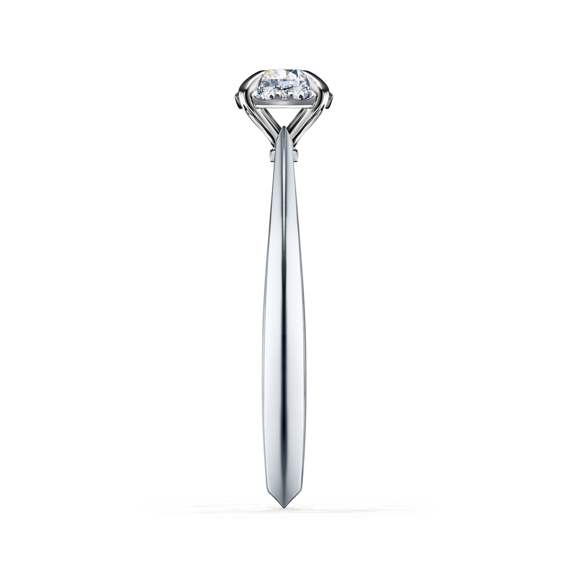 Pierścionek zaręczynowy My Beauty z białego złota z szafirem białym 0,14CT